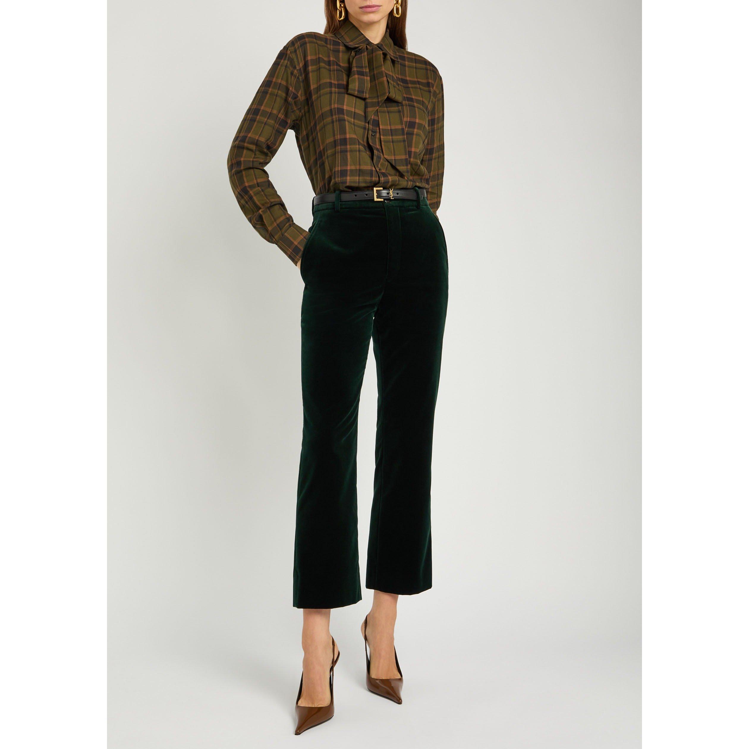 MULTICOLOURED 1 - Saint Laurent - Women's Cassan Check Cotton Long-Sleeve Oversized-Fit Shirt - 5