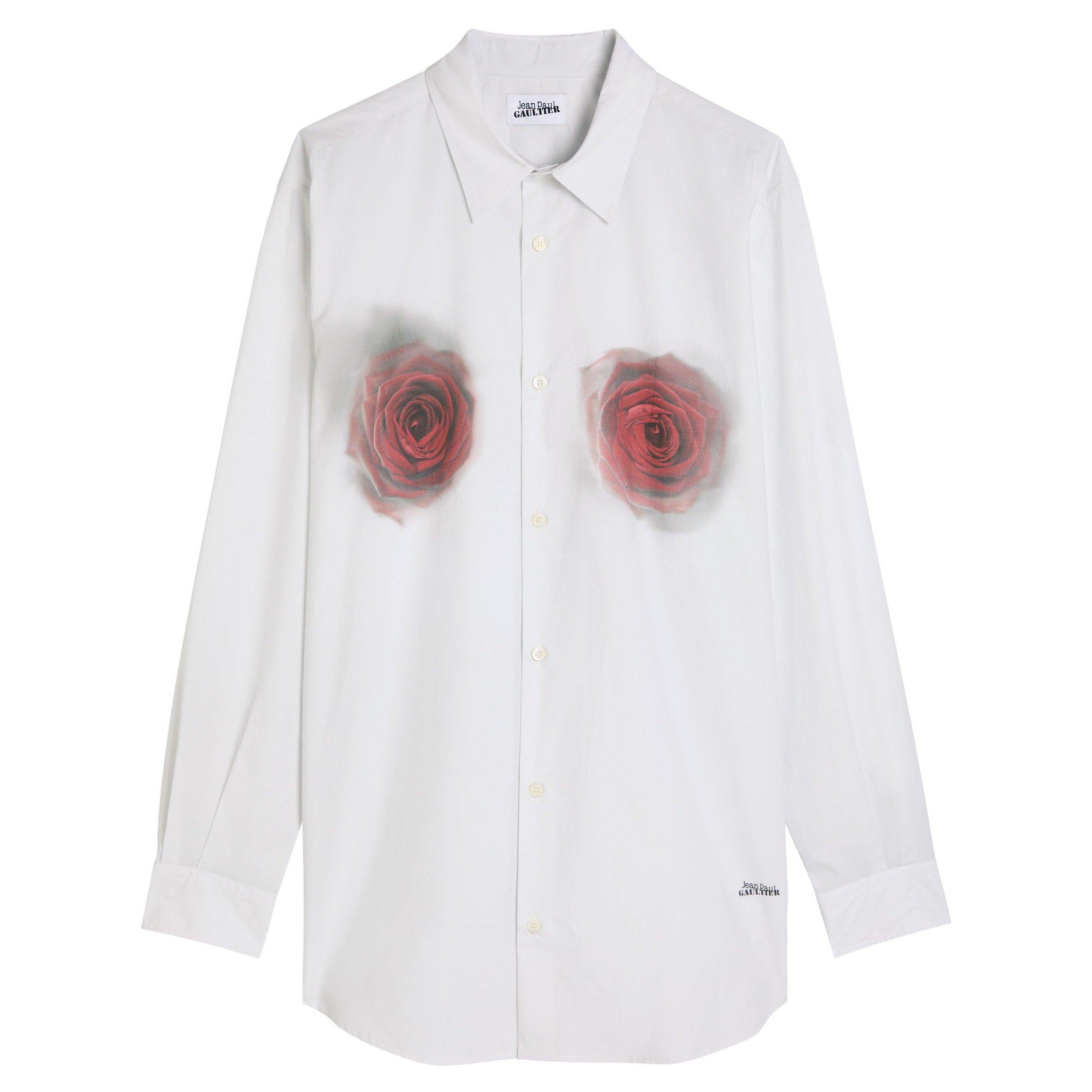WHITE AND OTHER - Jean Paul Gaultier - UNISEX SHIRT PRINTED BLURRY R