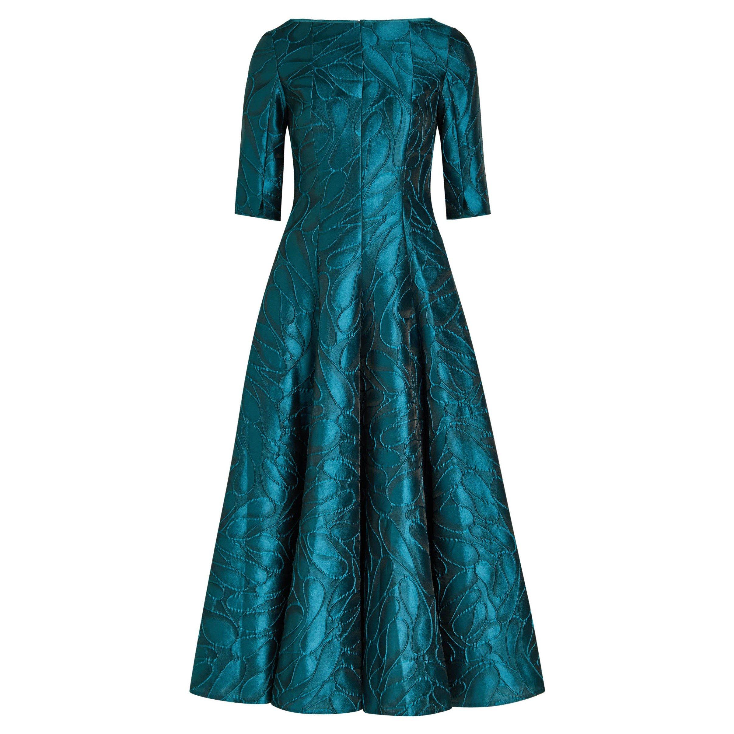 BLUE - Talbot Runhof - SD BOAT NK 3.4 SLV MIDI DRESS