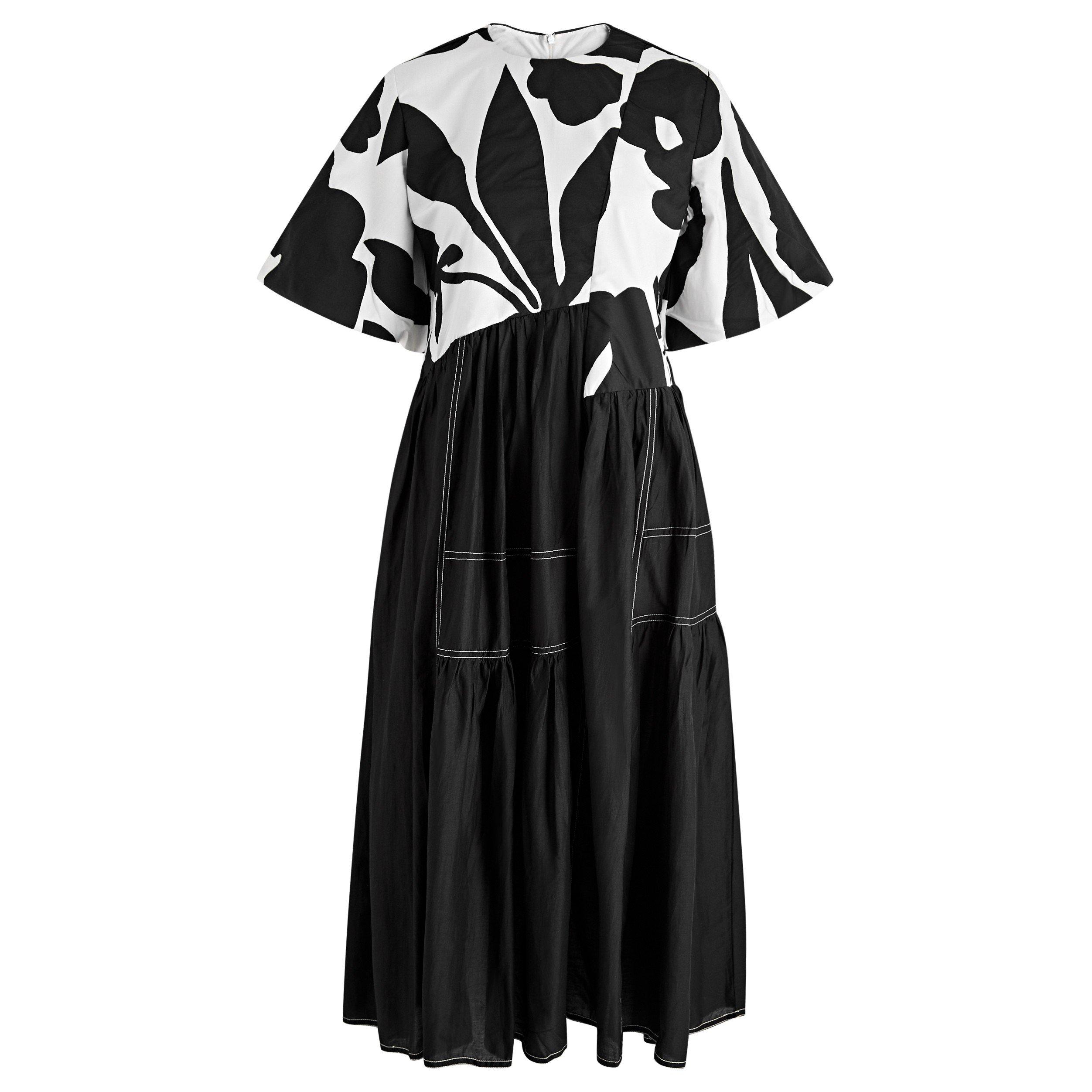 BLACK AND WHITE - Lovebirds - APPLIQUE DRESS WITH BALLOON SL