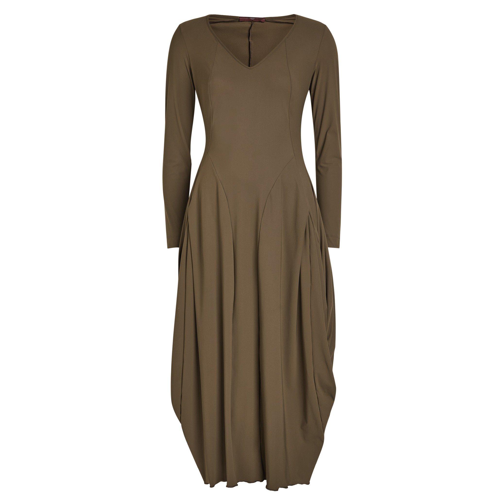 BROWN - High - LD AT-LENGTH PANELLED MIDI DRS