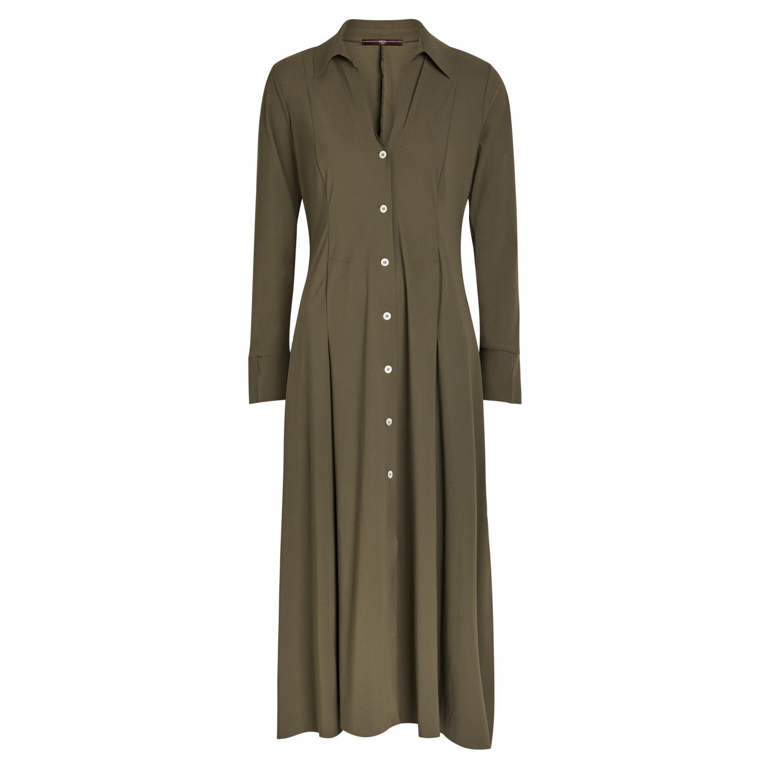 BROWN - High - SD AUDACIOUS BTN UP MIDI DRESS