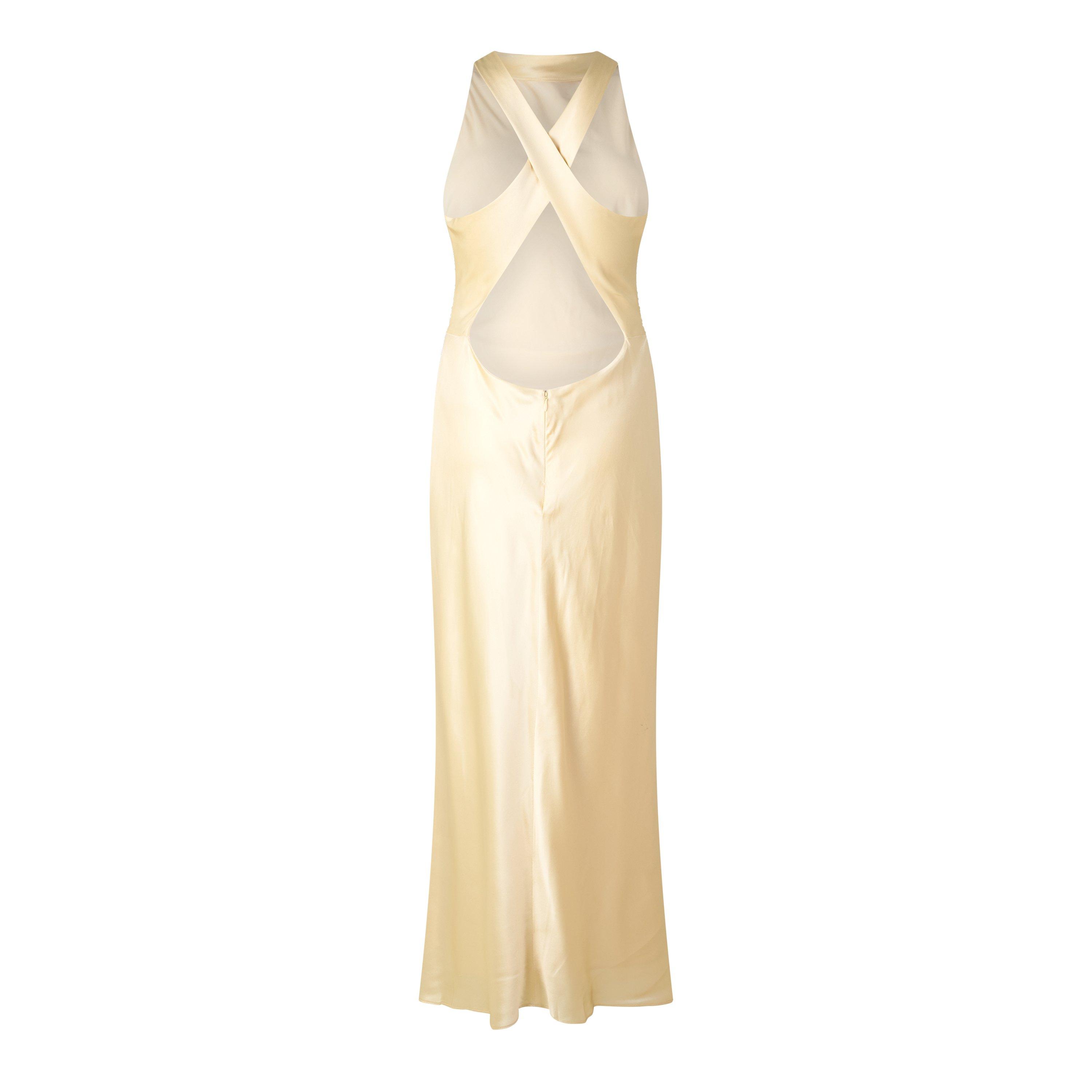GOLD - Reformation - Women's Casette Silk Ruched Maxi Dress - 2
