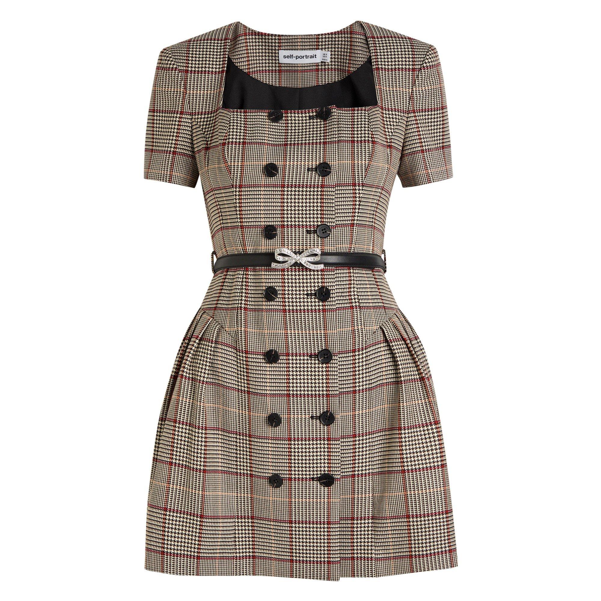 Self Portrait SD CHECK MINI DRES