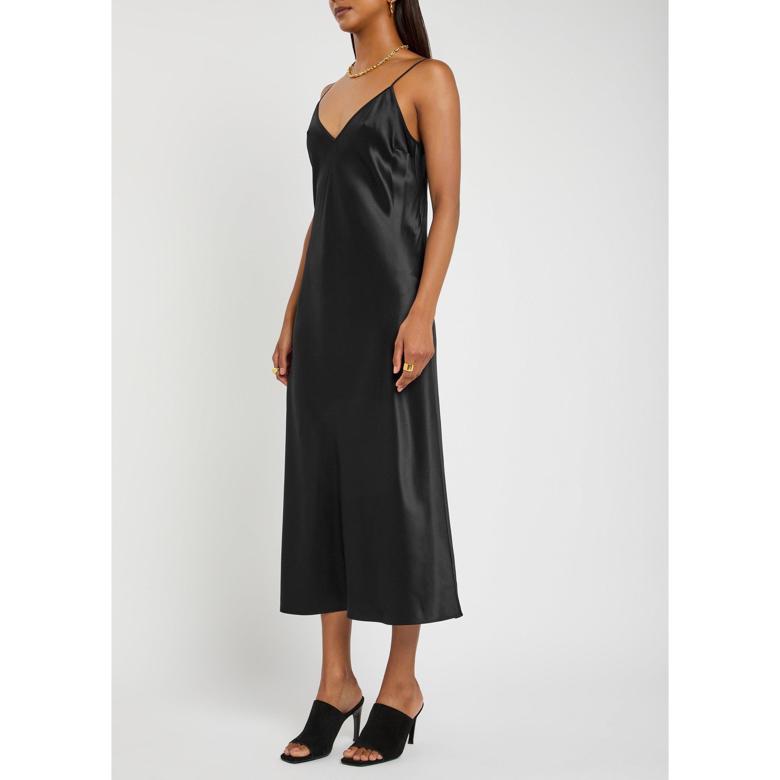 BLACK - Joseph - Women's Clea Silk Satin Midi Slip Dress - 2