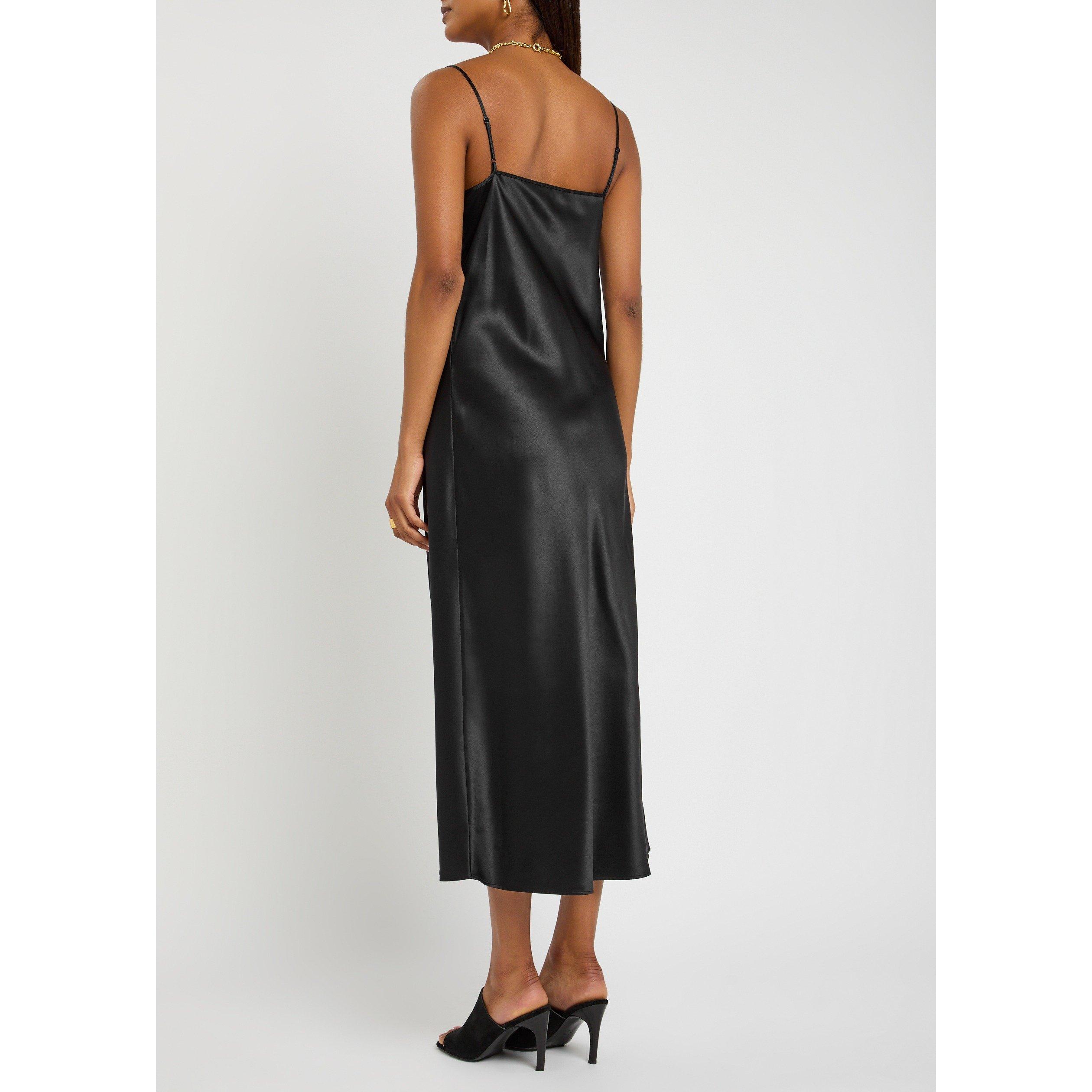 BLACK - Joseph - Women's Clea Silk Satin Midi Slip Dress - 3
