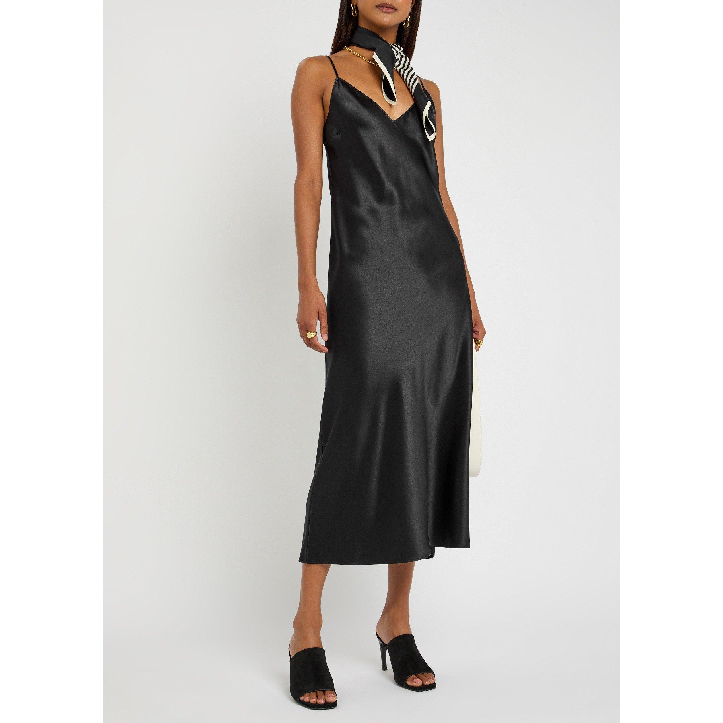 BLACK - Joseph - Women's Clea Silk Satin Midi Slip Dress - 5