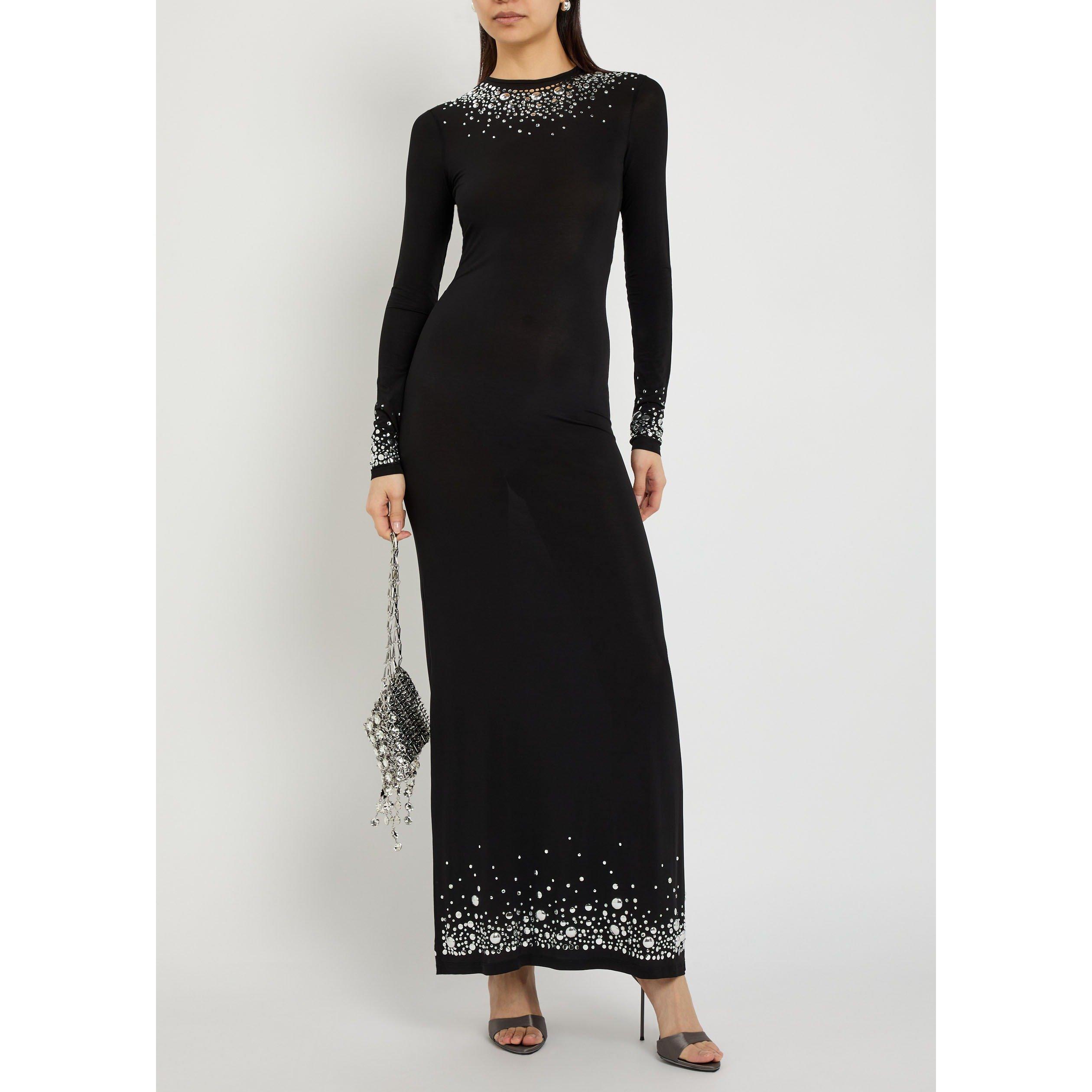 BLACK - Rabanne - LS EMBELLISHED DETAIL DRESS - 5
