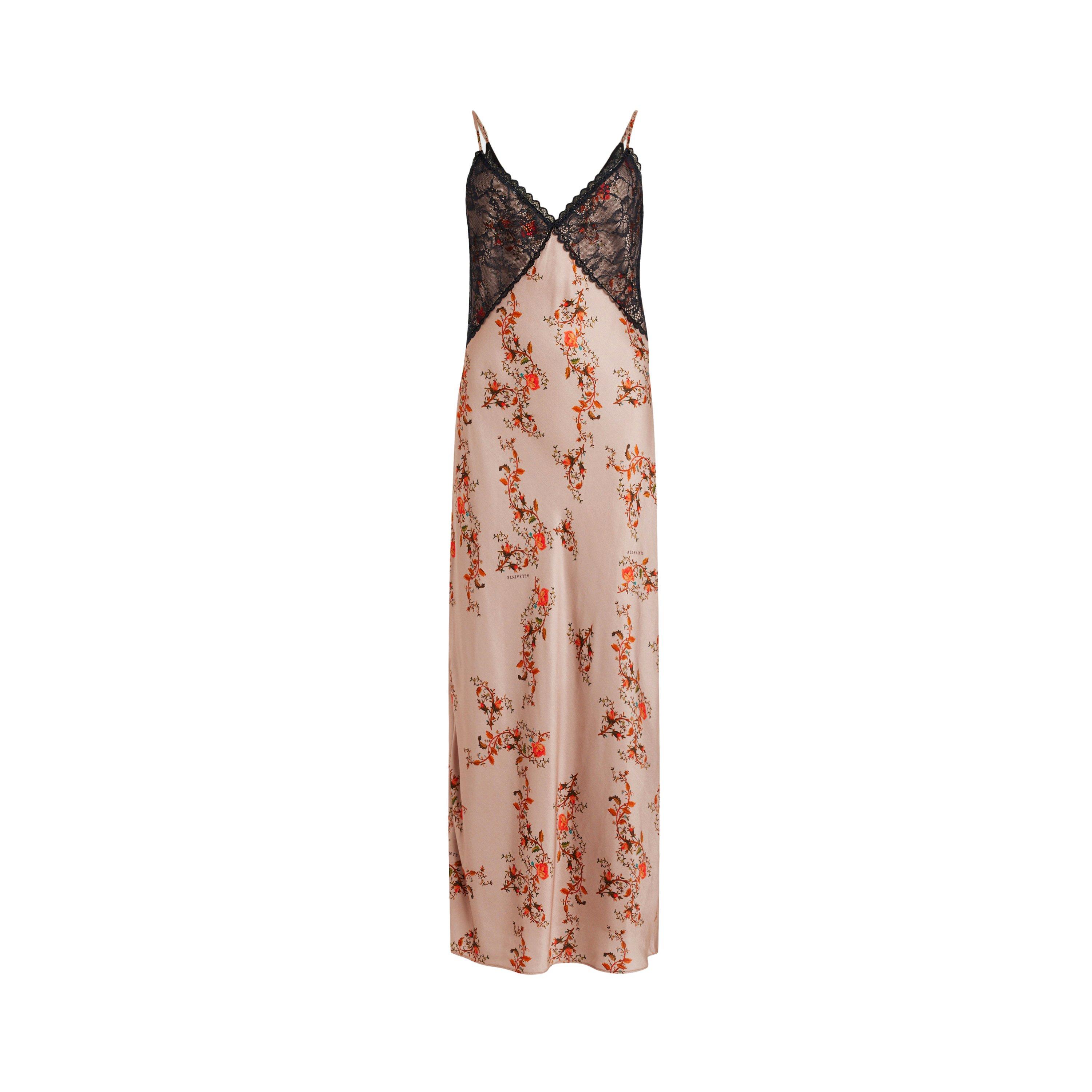 Allsaints Women's Immy Floral Slip Dress - Almond Beige - 14 (L)
