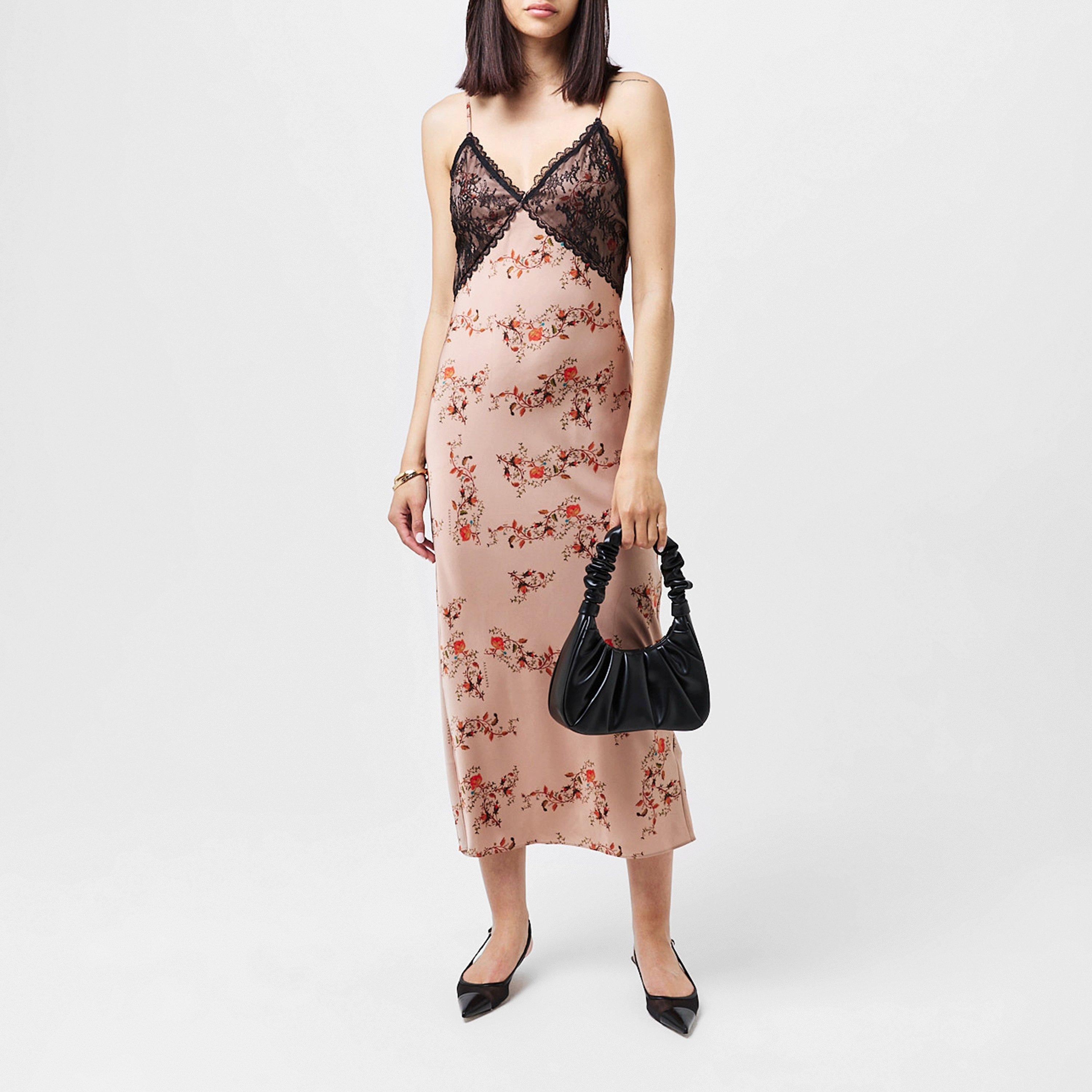 Almond Beige - AllSaints - Women's Immy Floral Slip Dress - 5