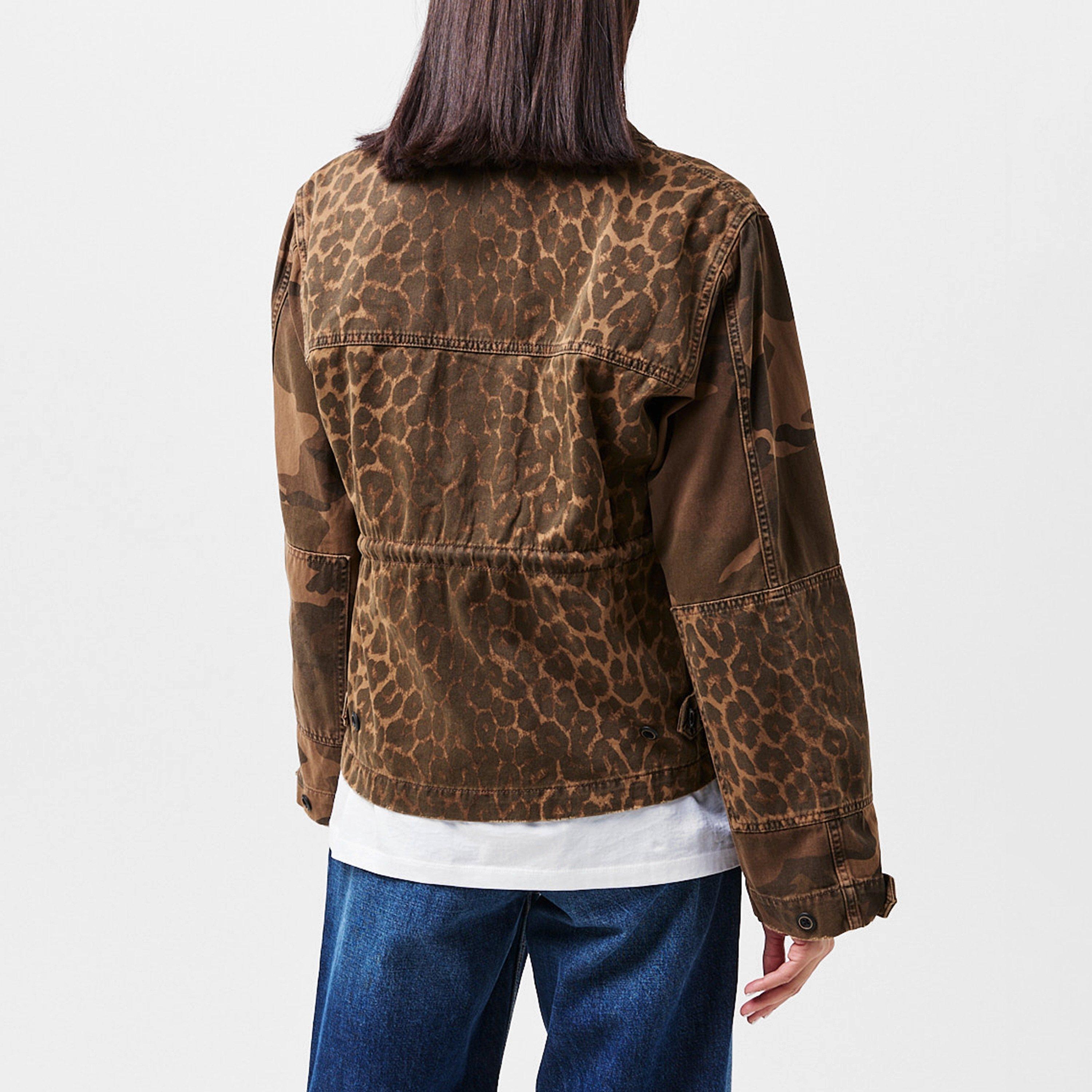 Animal Brown - AllSaints - Women's Finch Leopard Camo Cotton Denim Jacket - 3