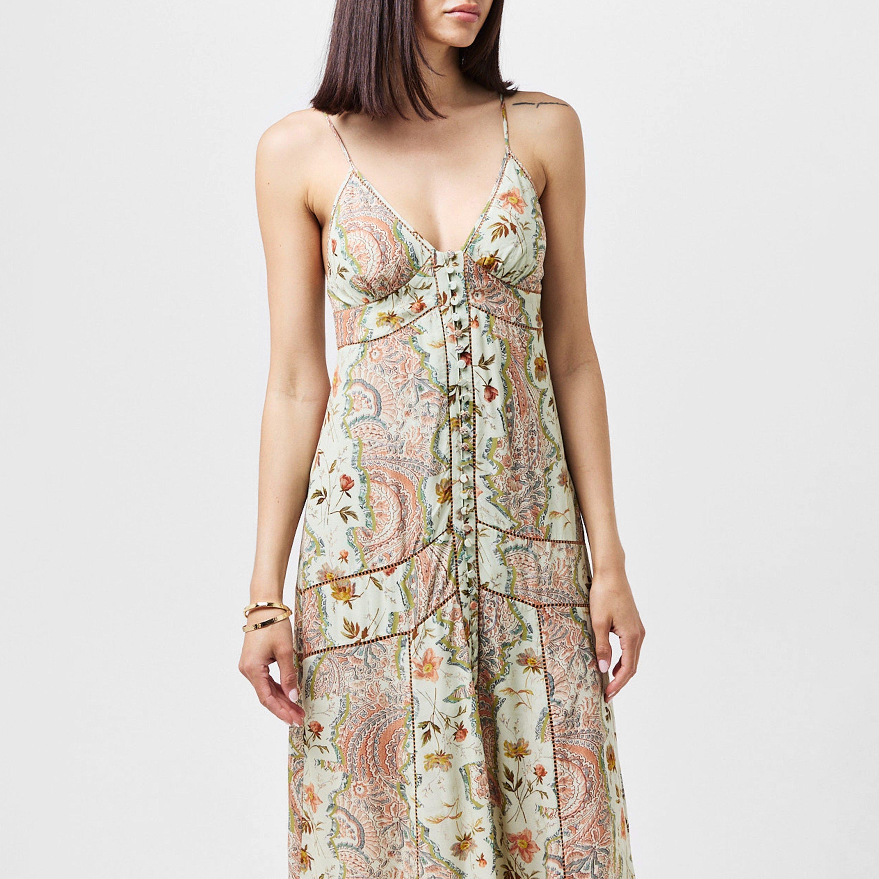 Spring Green - AllSaints - Women's Dahlia Cascade Slip Dress - 2