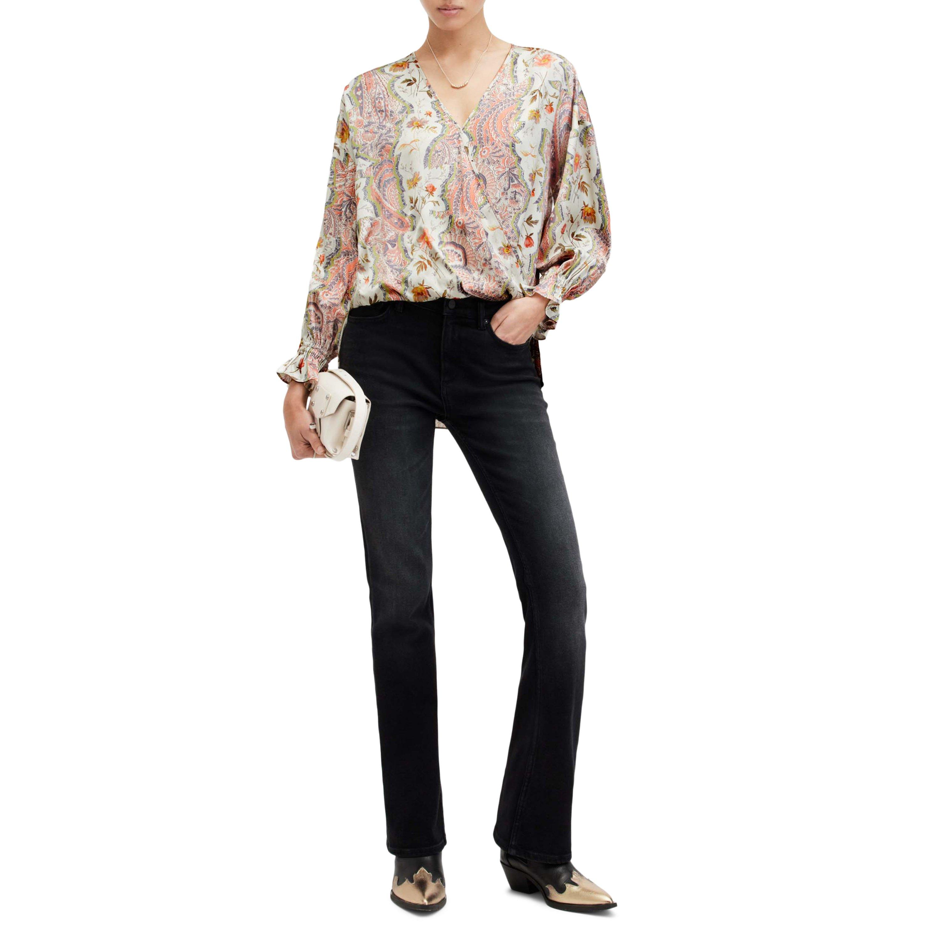 Spring Green - AllSaints - Women's Penny Wrap Over Paisley Print Regular Fit T-Shirt - 3