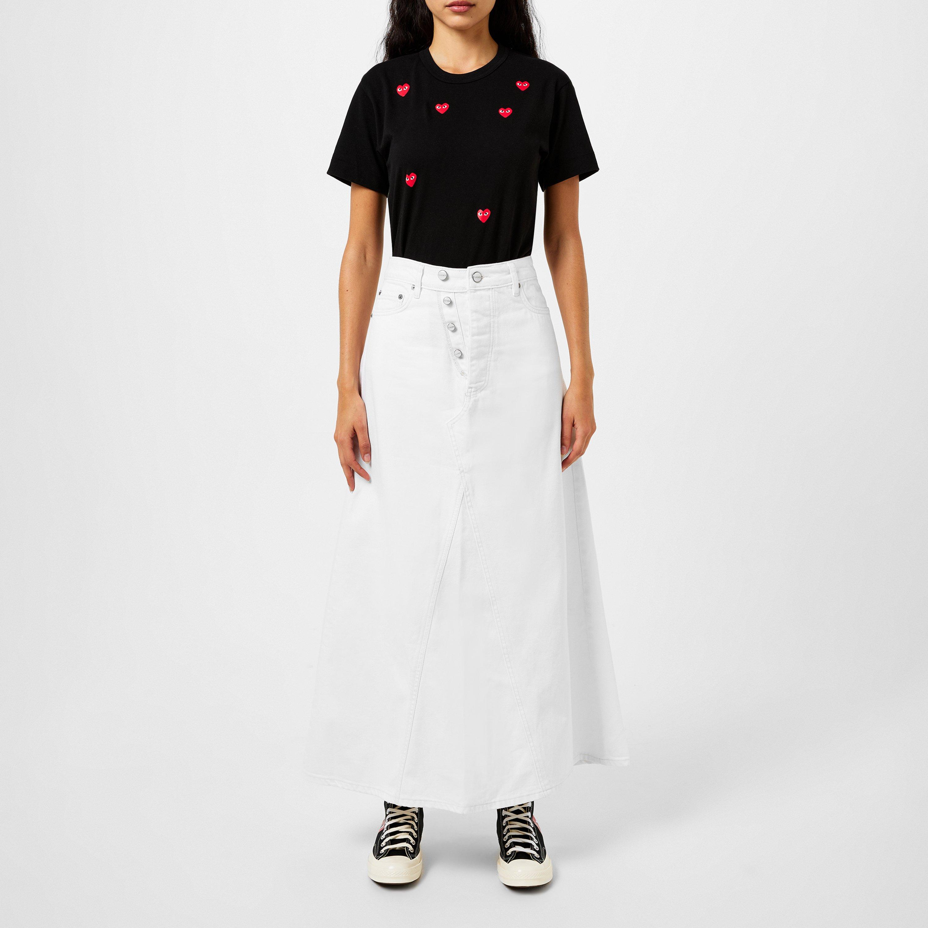 Black -1 - Comme des Garcons PLAY - Women's Scattered Hearts Regular Fit T-Shirt - 4
