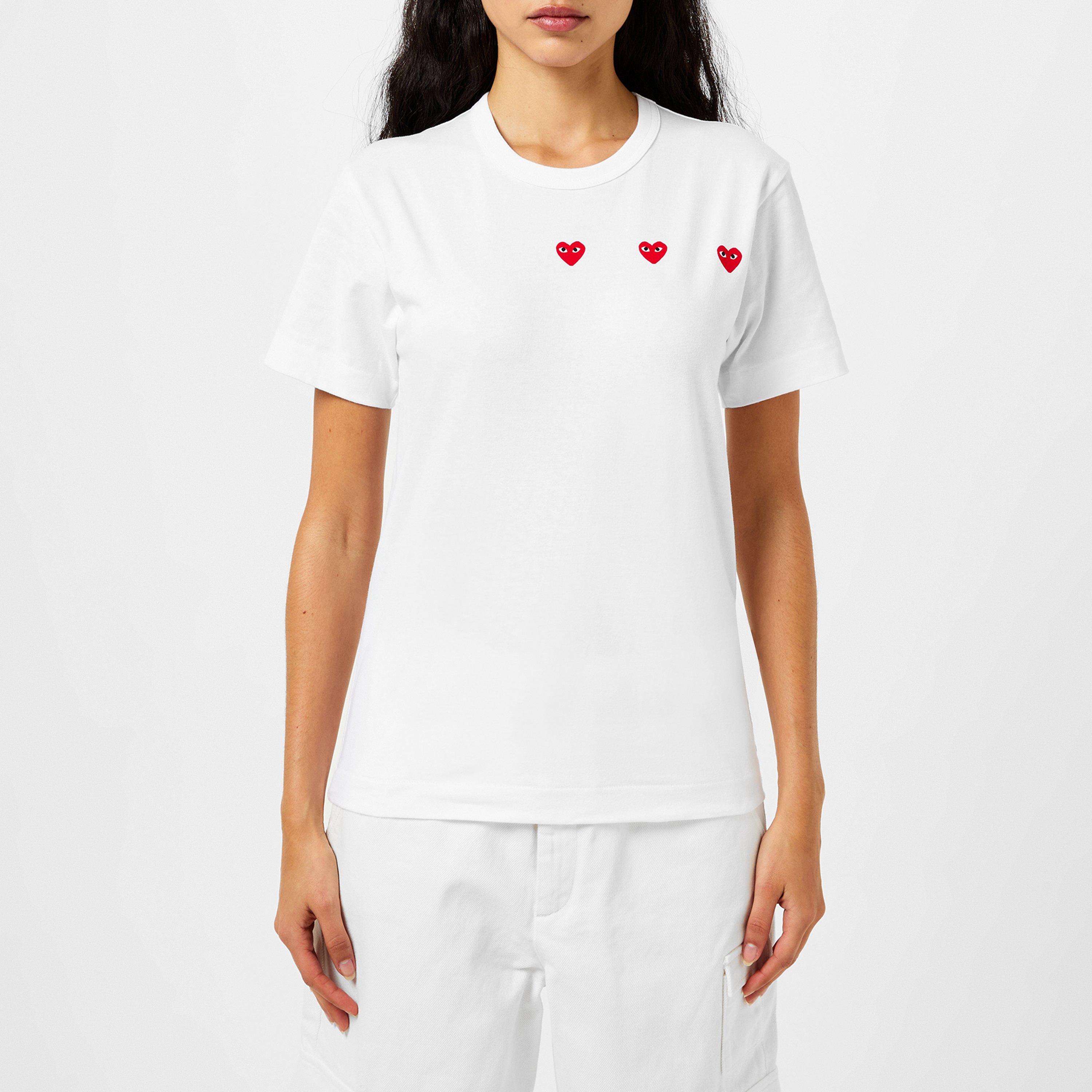 White -3 - Comme des Garcons PLAY - Horizontal Heart T-Shirt - 1