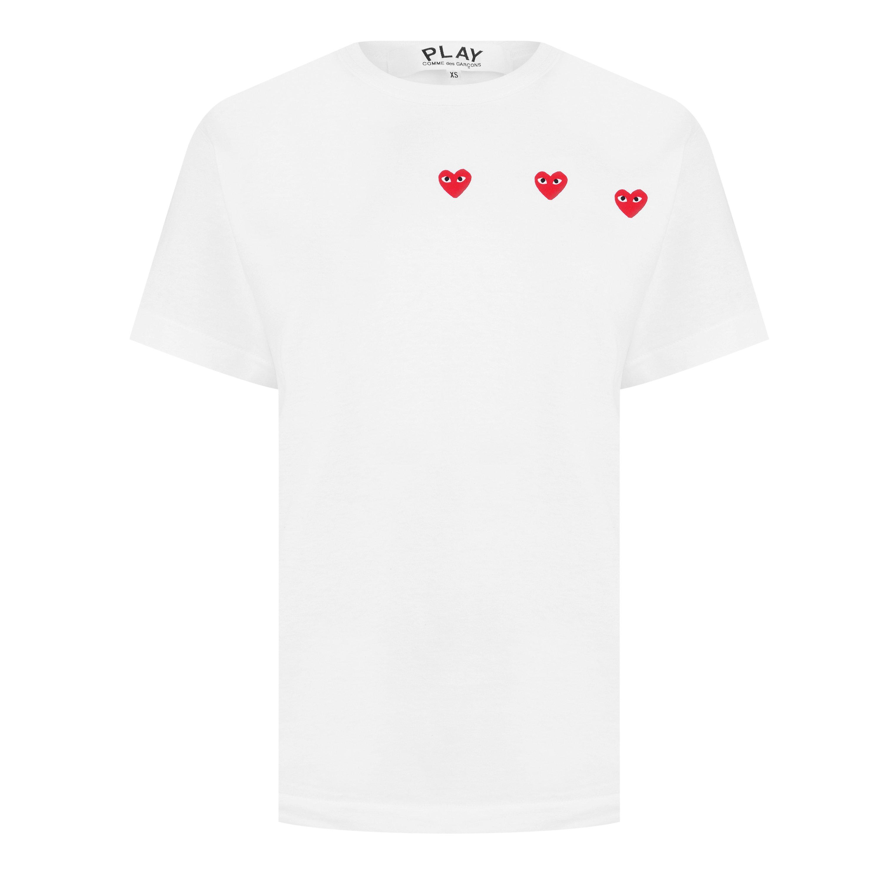 White -3 - Comme des Garcons PLAY - Horizontal Heart T-Shirt - 5
