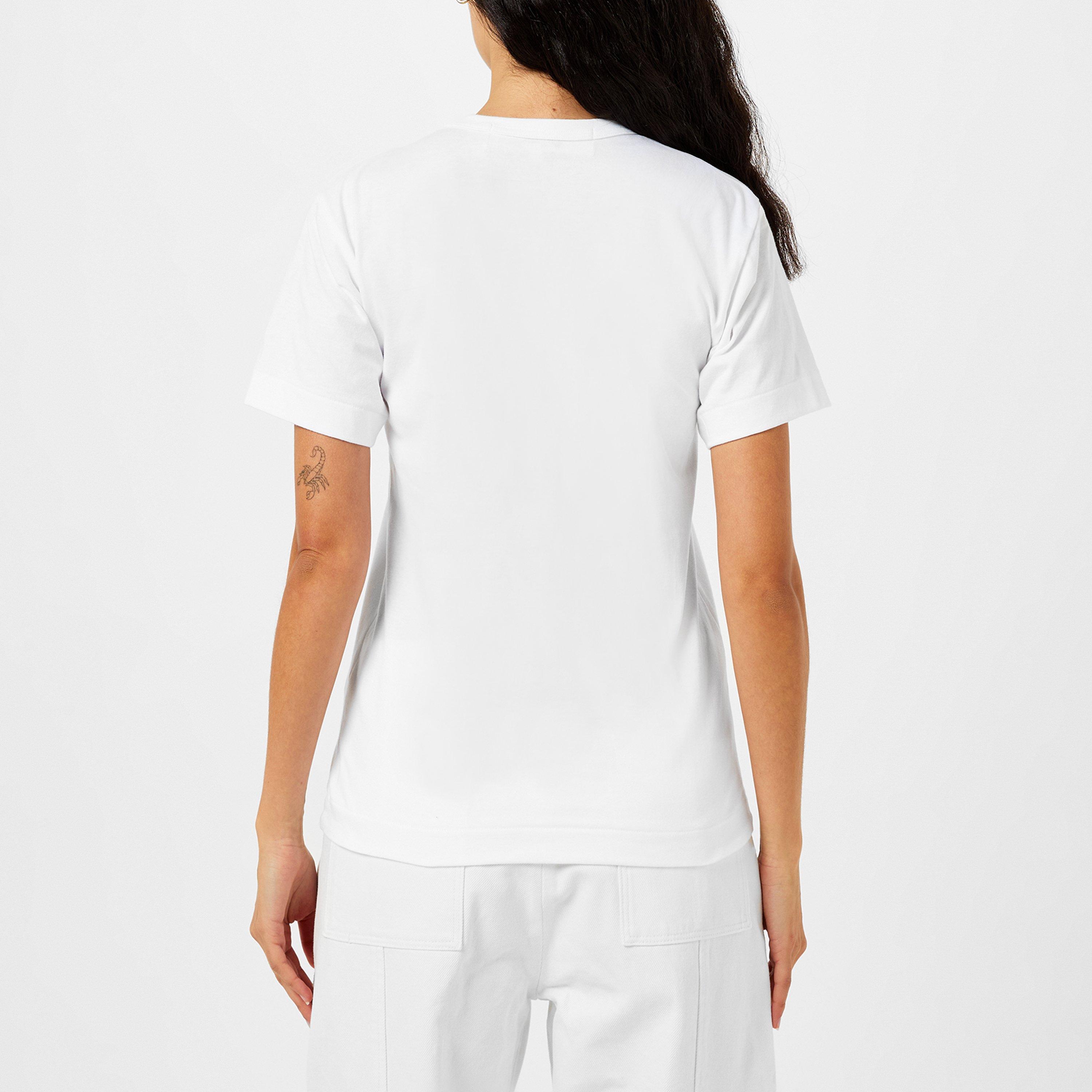 White -3 - Comme des Garcons PLAY - Horizontal Heart T-Shirt - 3