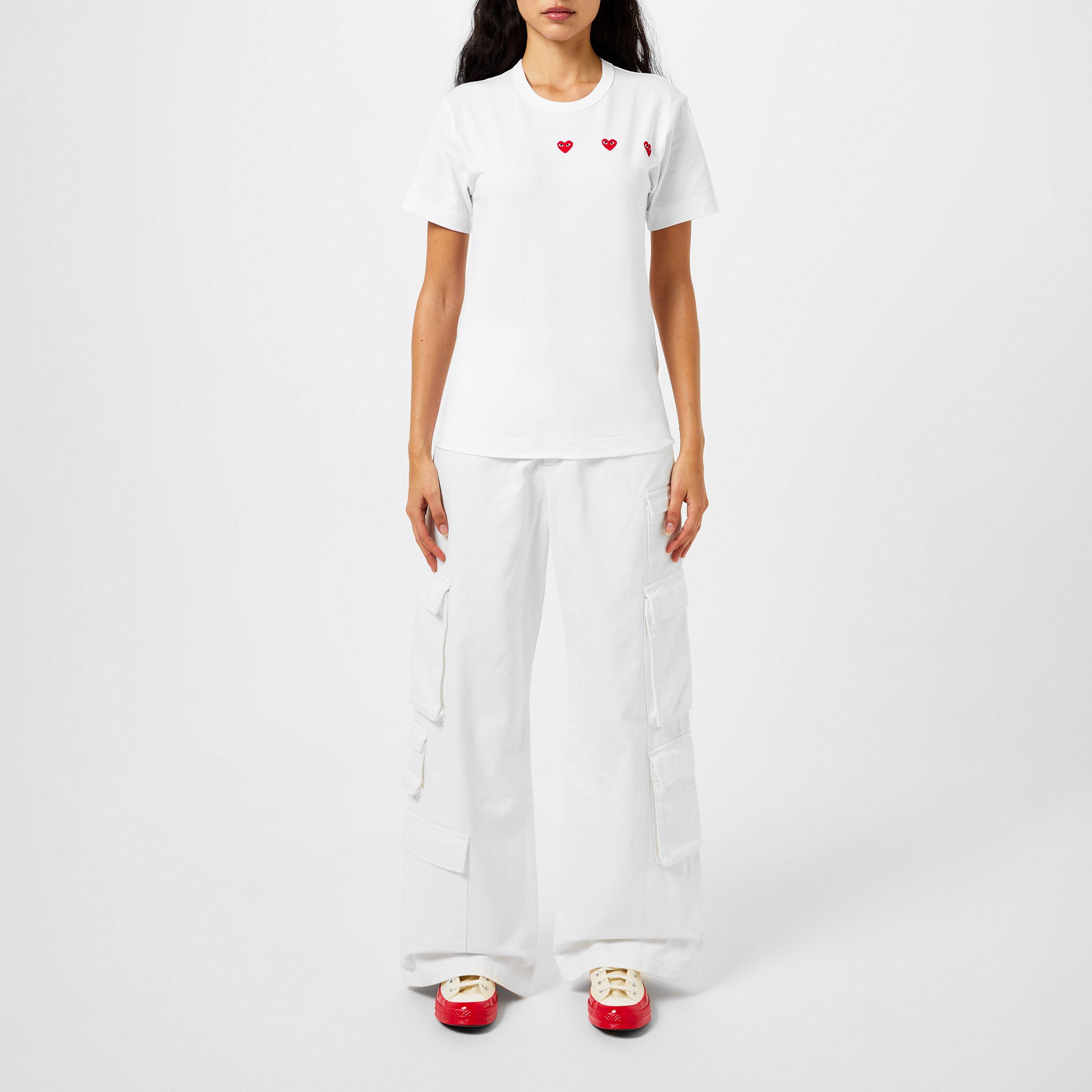 White -3 - Comme des Garcons PLAY - Horizontal Heart T-Shirt - 4