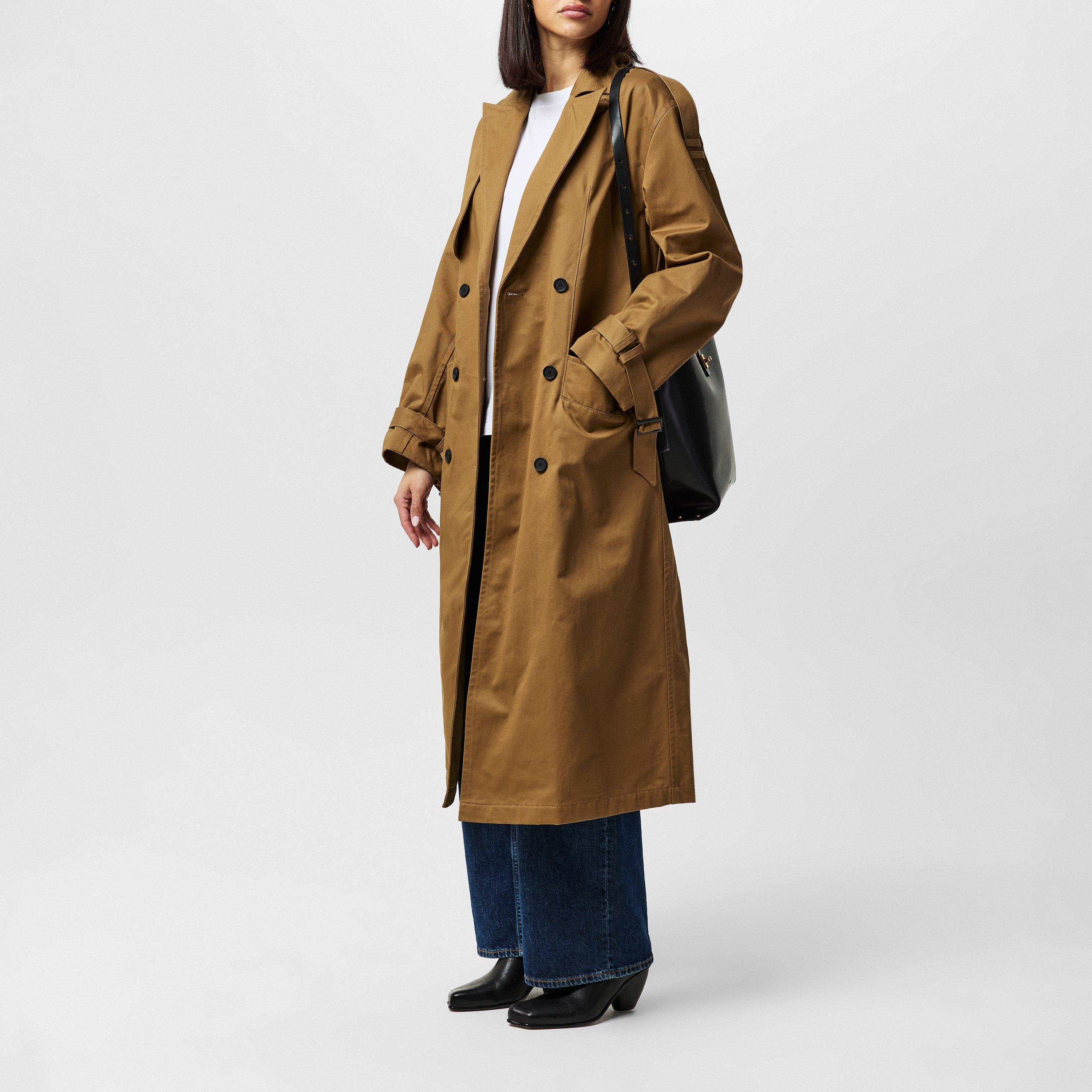 Brown - AllSaints - Women's Wyatt Cotton Long Sleeve Trench Coat - 6