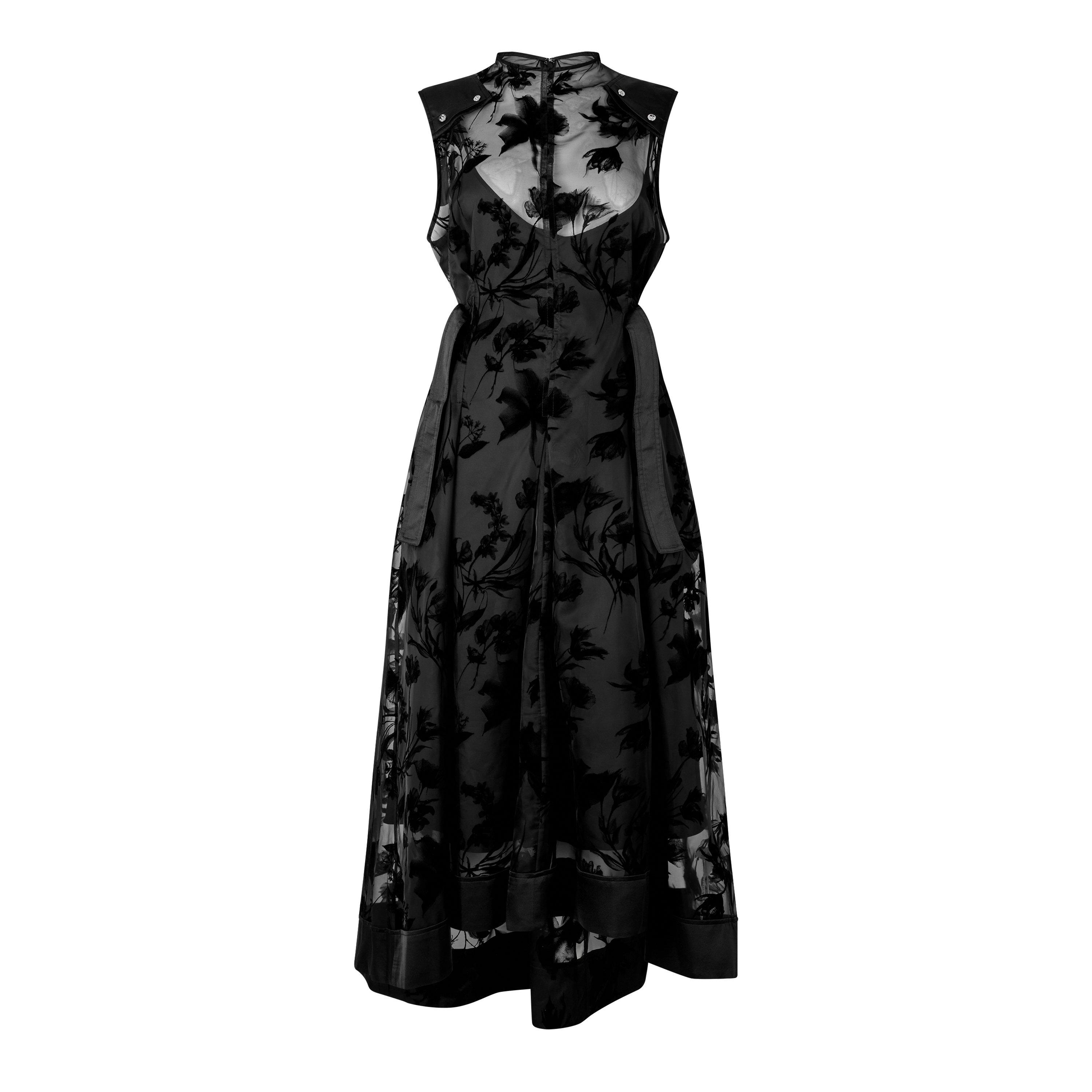 BLACK - Philip Lim - FLOCKED ORGANZA SLVLS MID - 1
