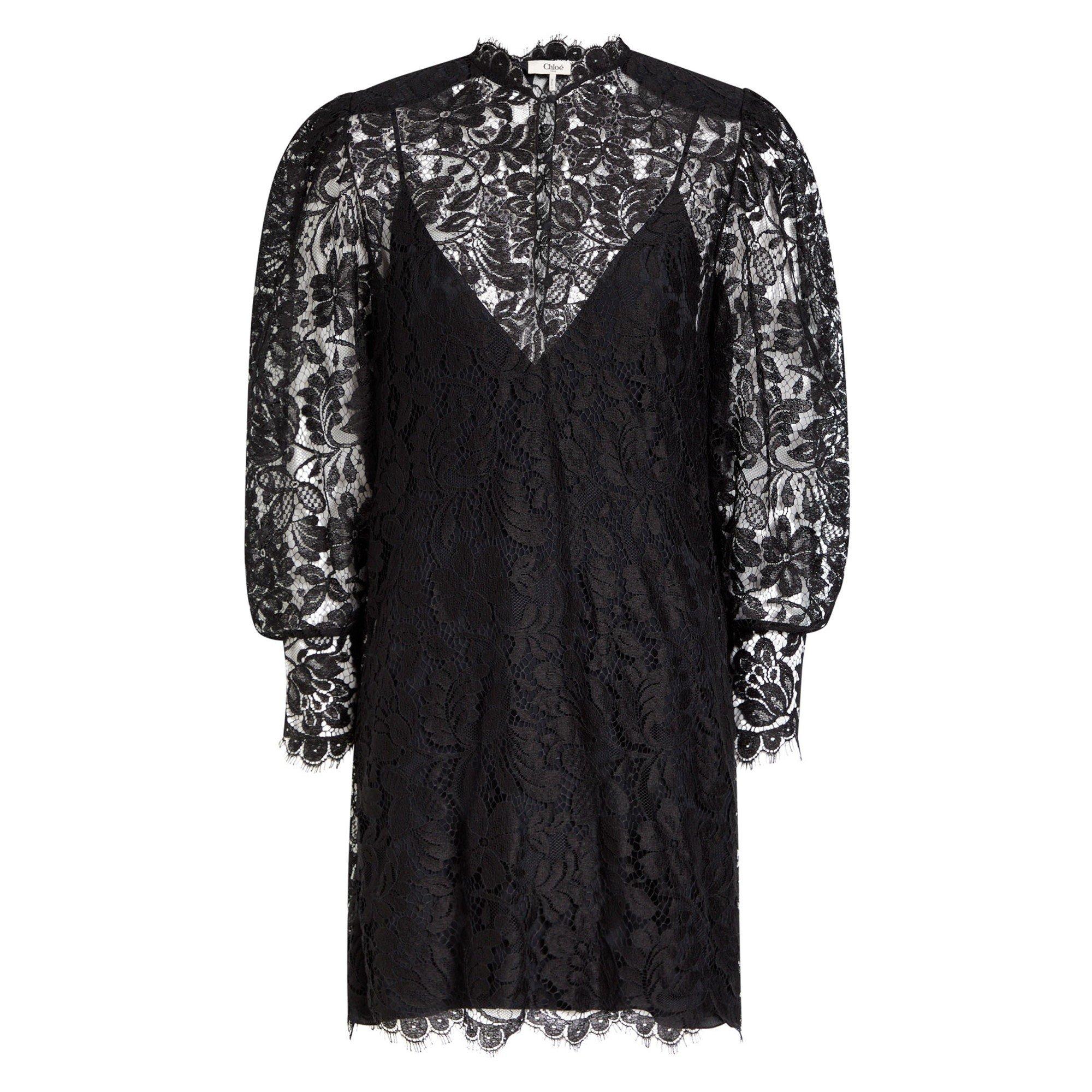 BLACK - Chloe - LS LACE MINI DRESS - 1