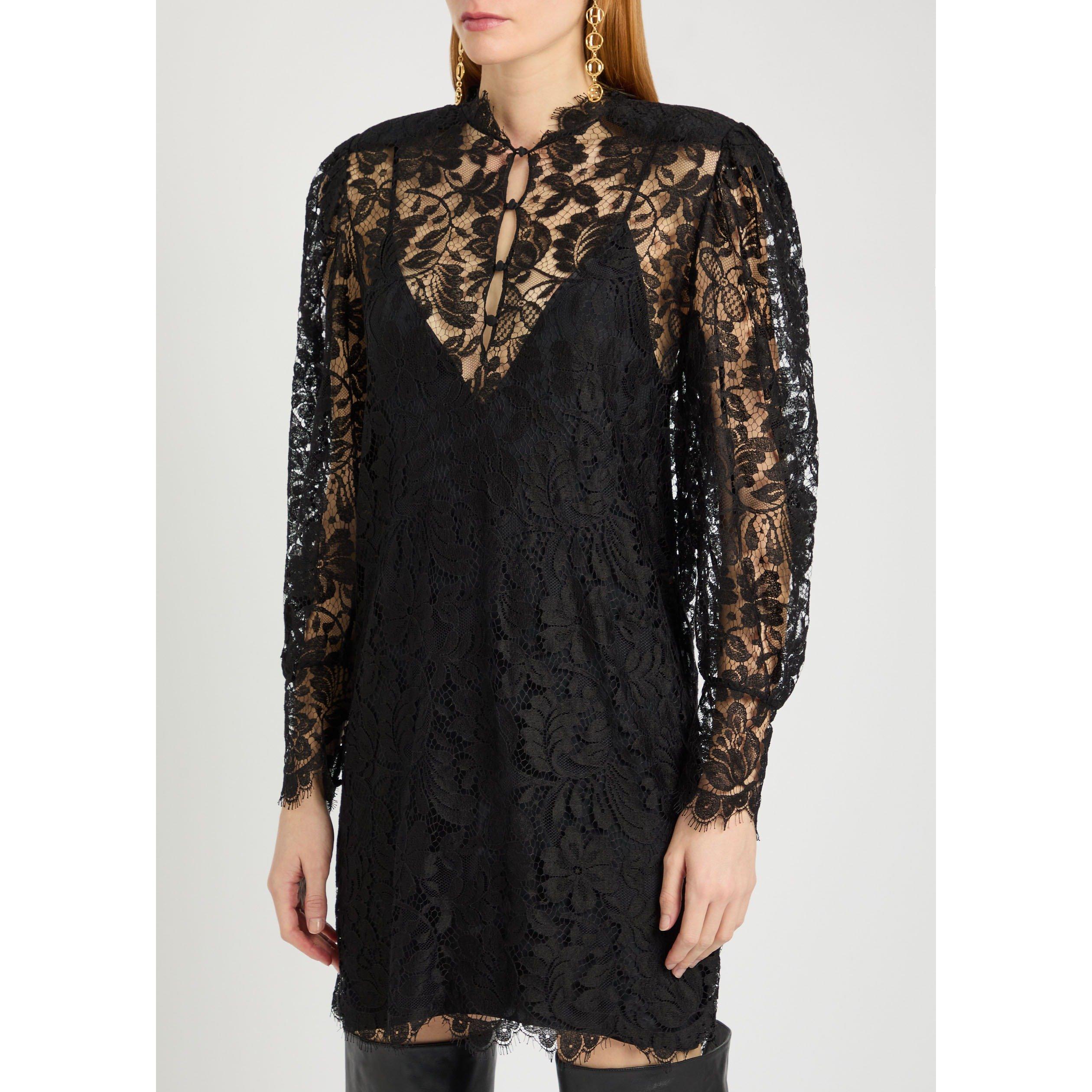 BLACK - Chloe - LS LACE MINI DRESS - 2