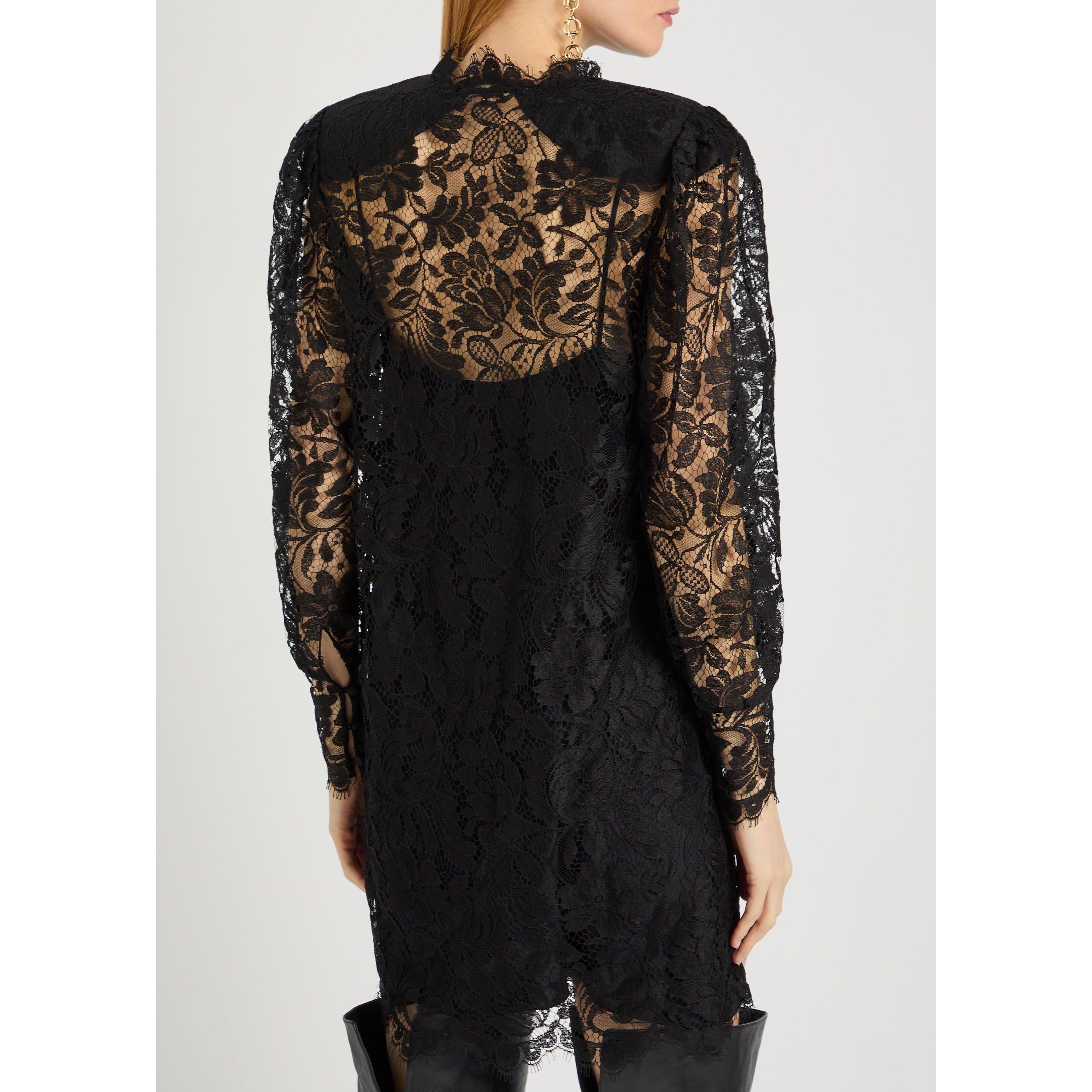 BLACK - Chloe - LS LACE MINI DRESS - 3