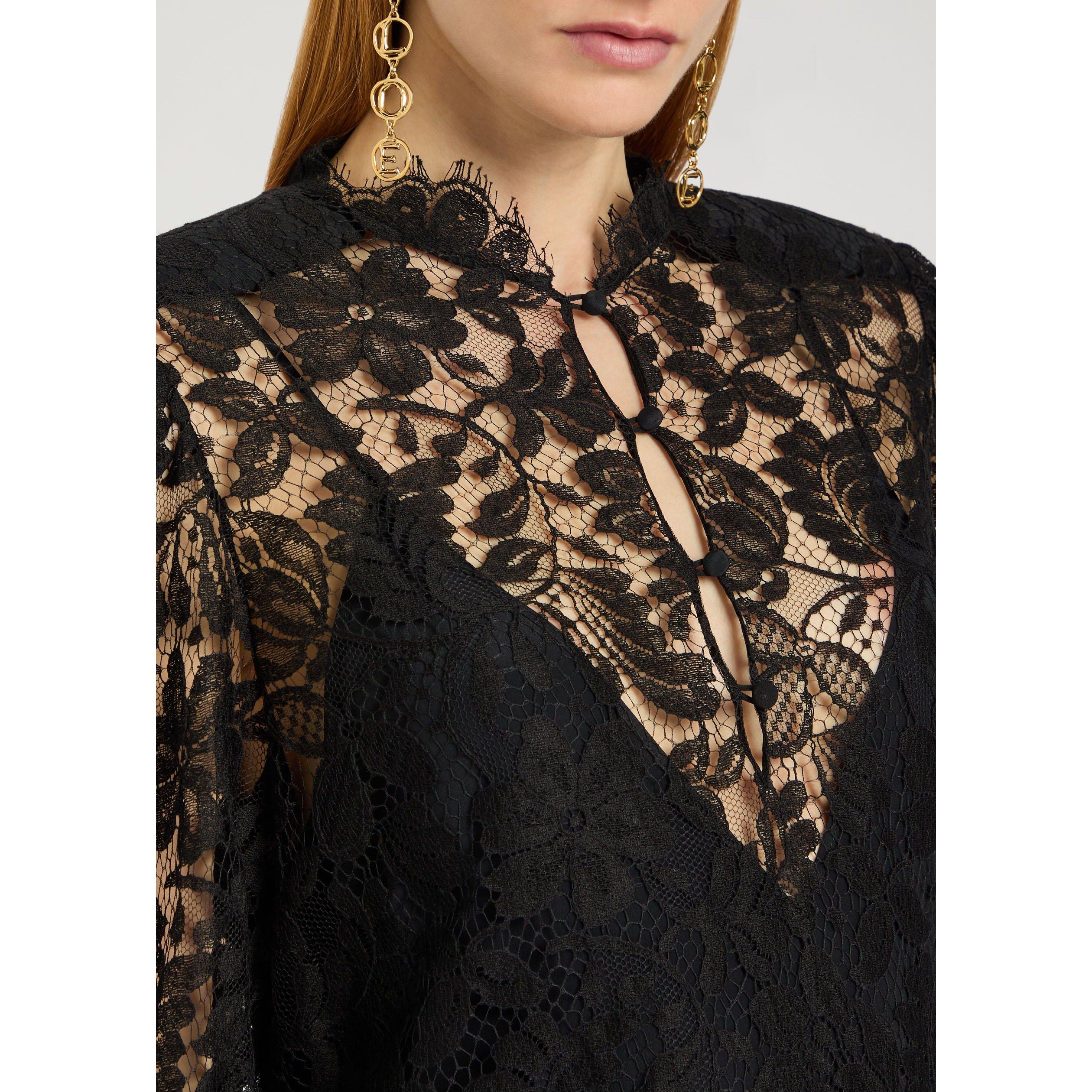 BLACK - Chloe - LS LACE MINI DRESS - 4