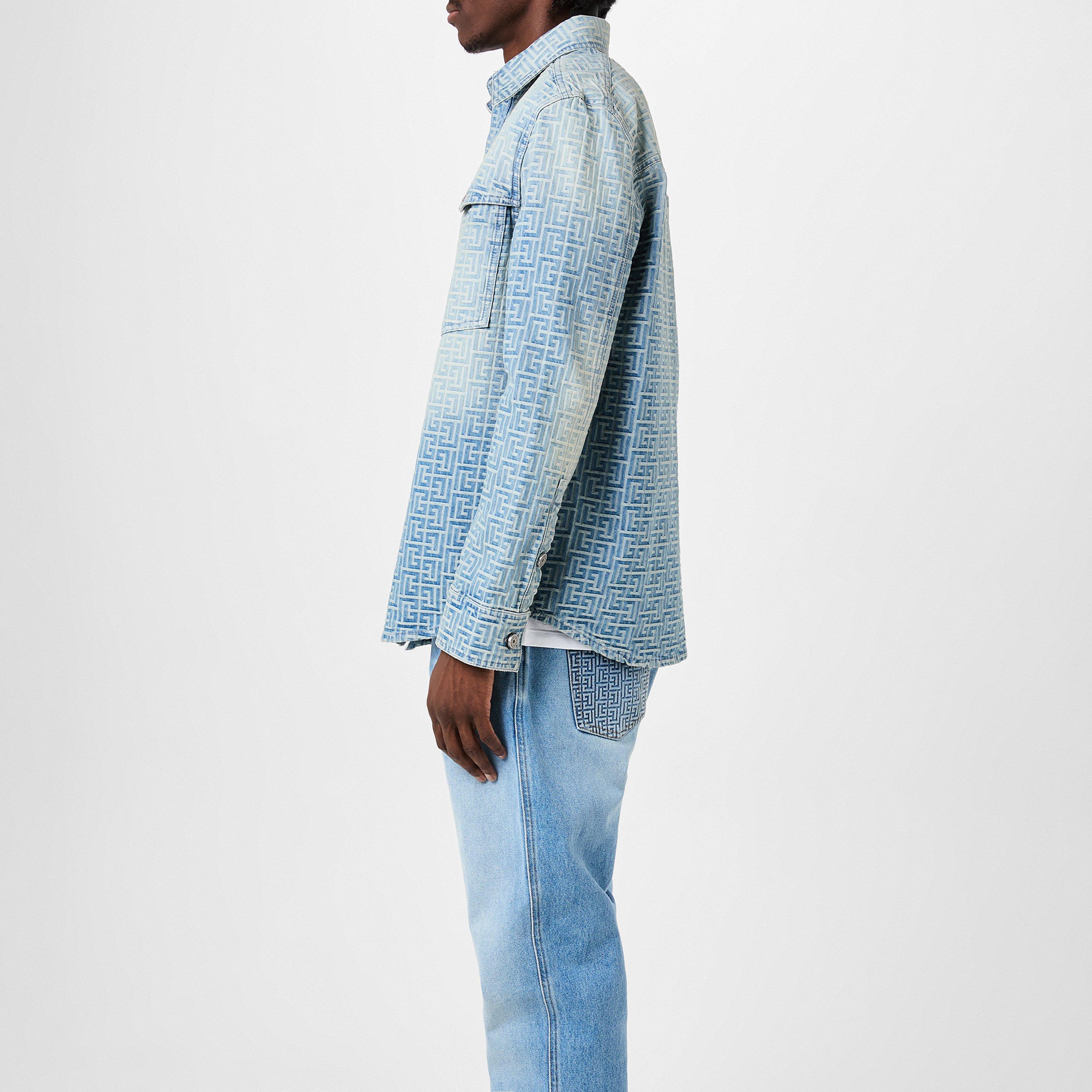 Blue 6FF - Balmain - Monogram Denim Shirt - 2