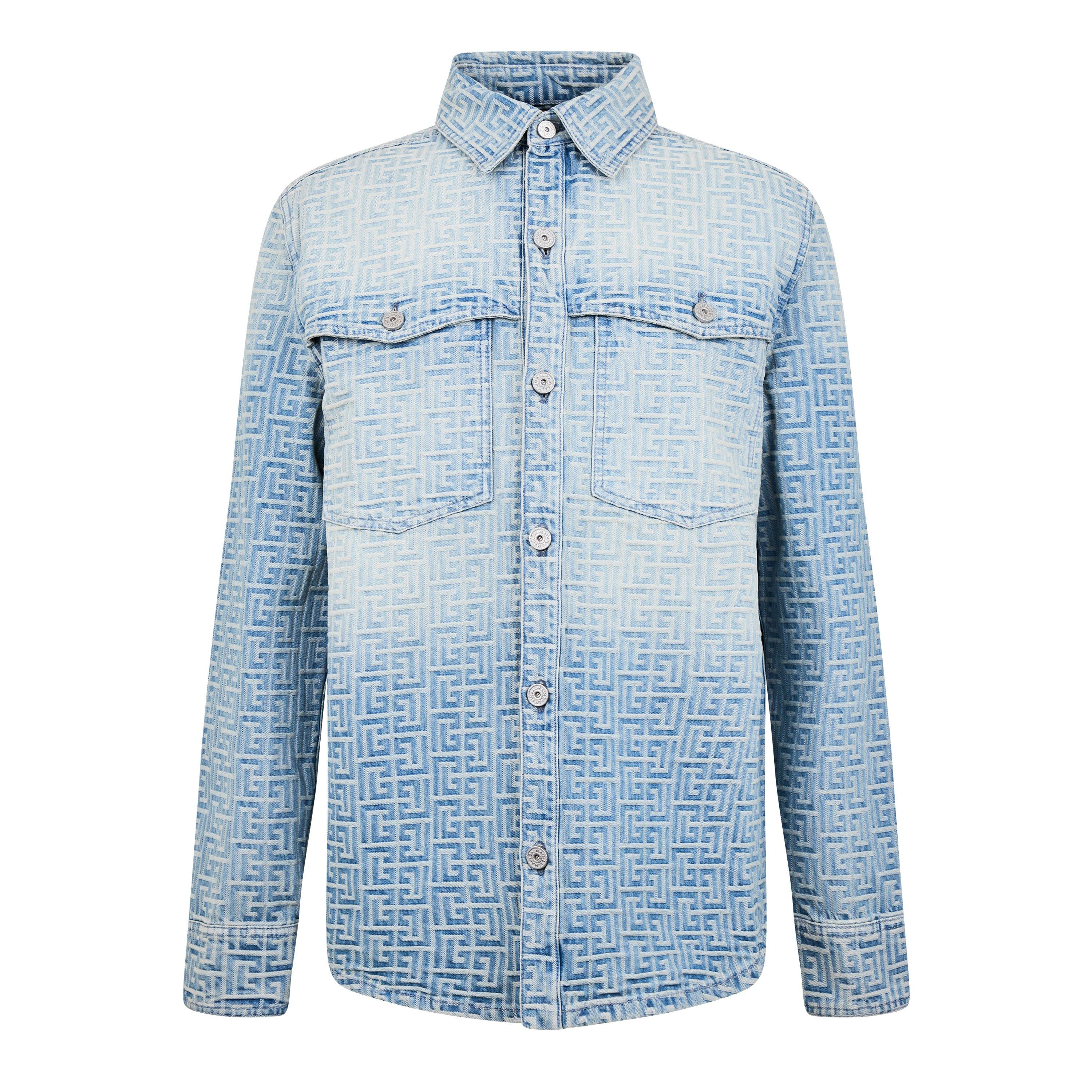 Blue 6FF - Balmain - Monogram Denim Shirt - 6