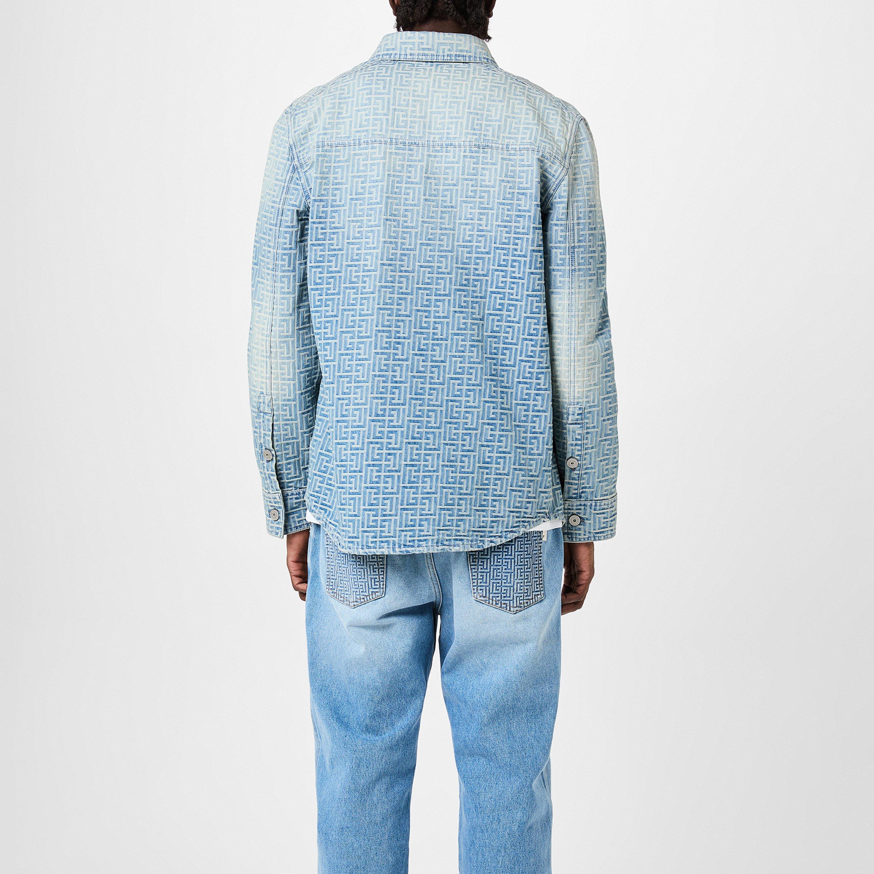 Blue 6FF - Balmain - Monogram Denim Shirt - 3