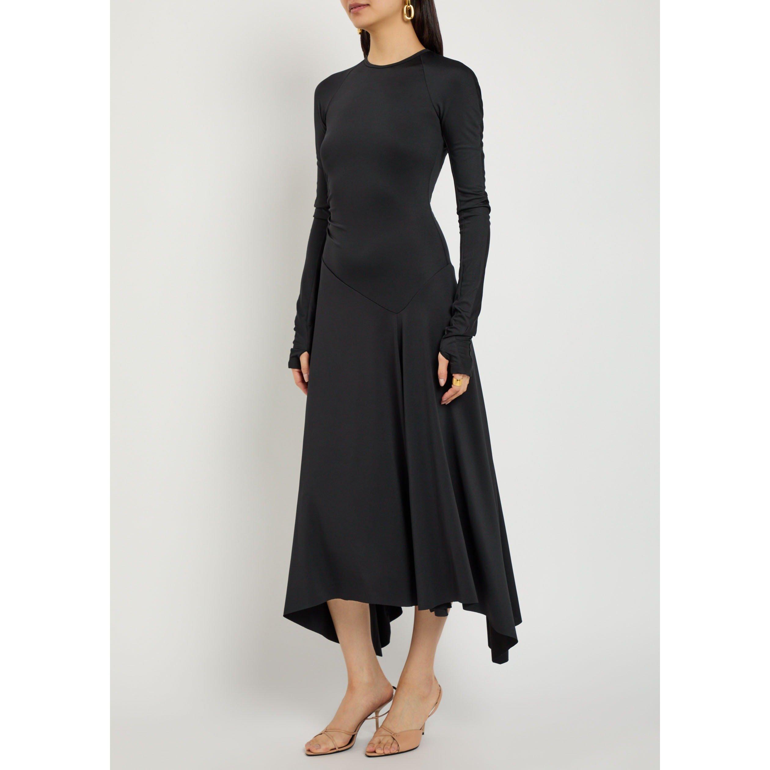 BLACK - Victoria Beckham - LONG SLEEVE MIDI DRESS - 2