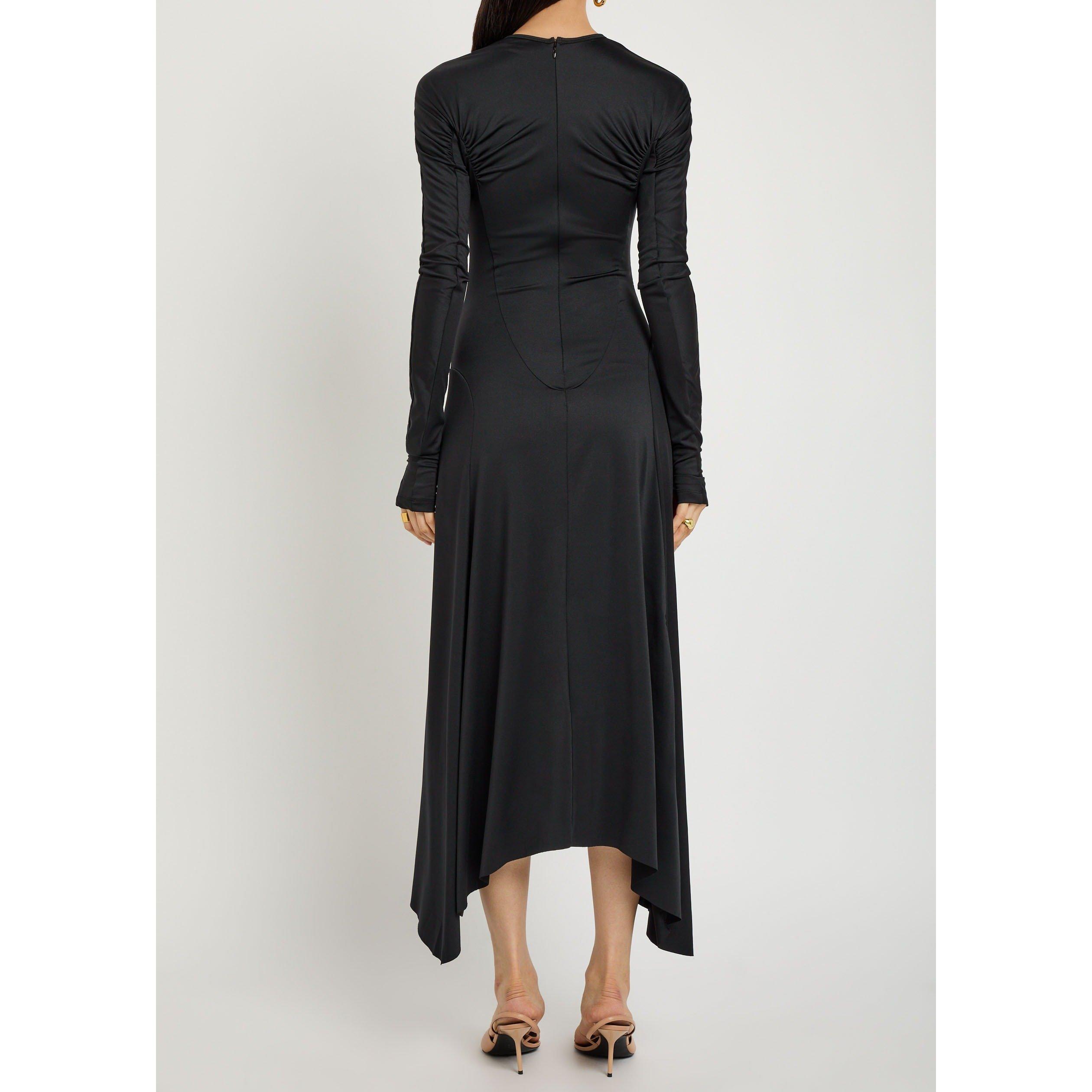 BLACK - Victoria Beckham - LONG SLEEVE MIDI DRESS - 3
