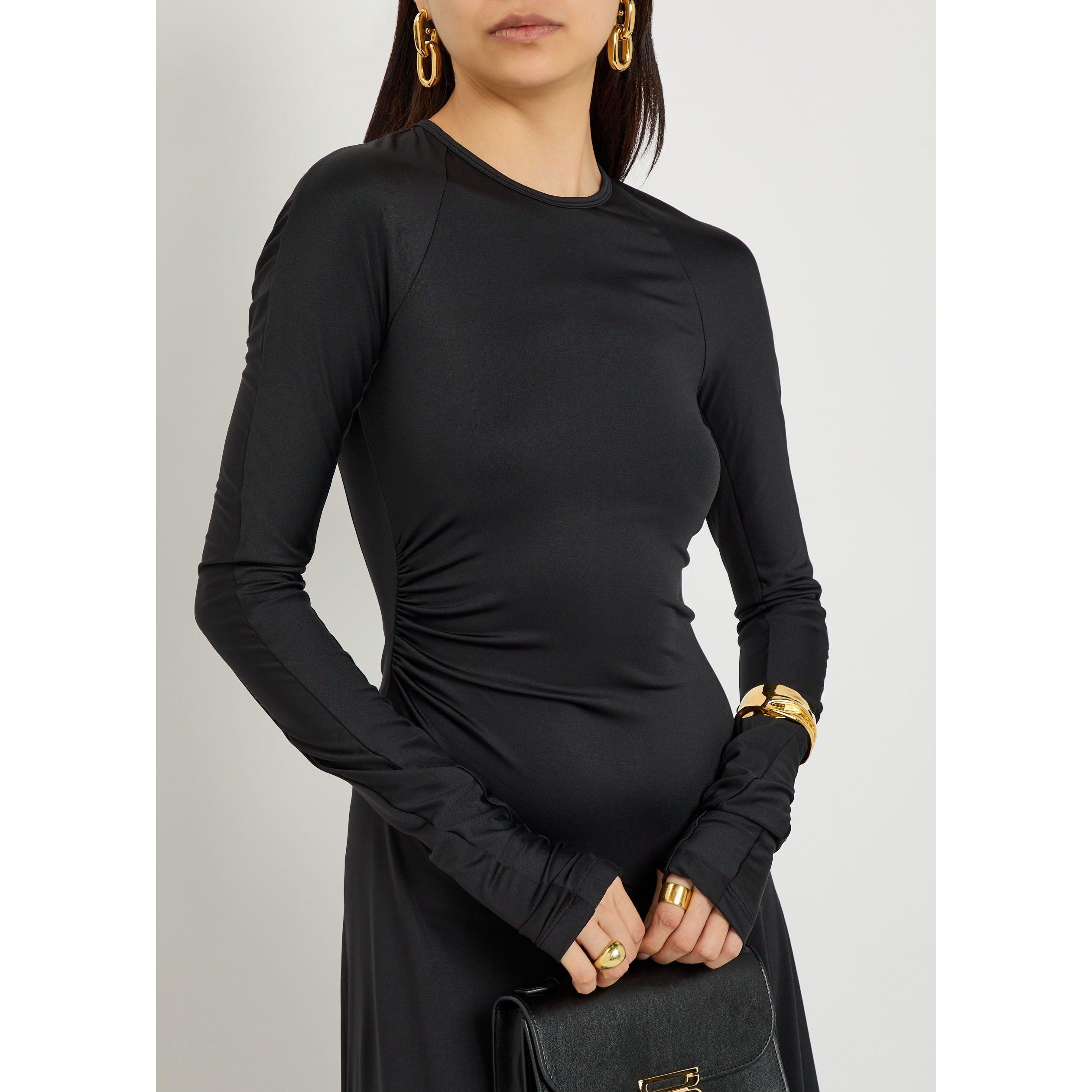 BLACK - Victoria Beckham - LONG SLEEVE MIDI DRESS - 4