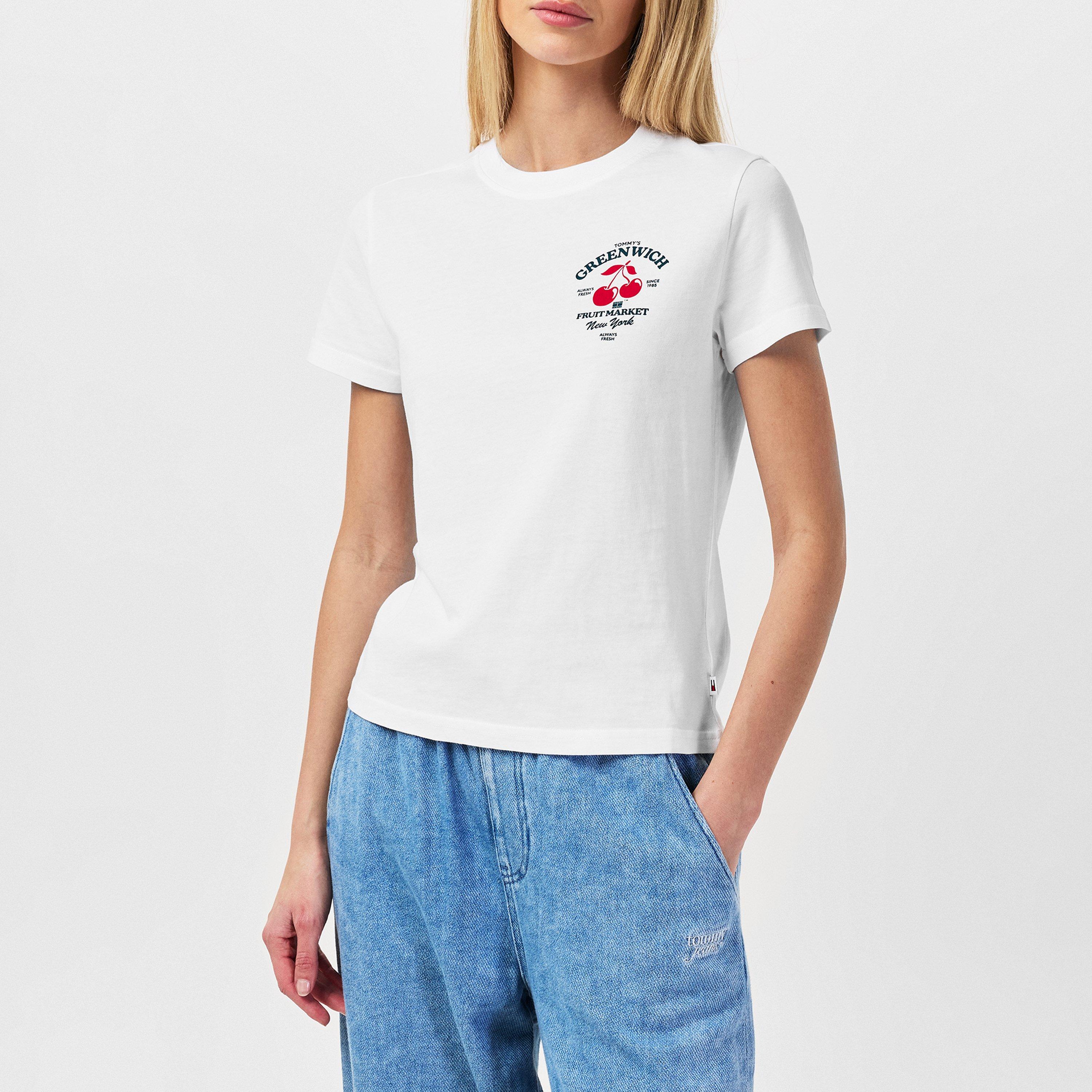 White - Tommy Jeans - Women's Cherry Oversized T-Shirt - 3