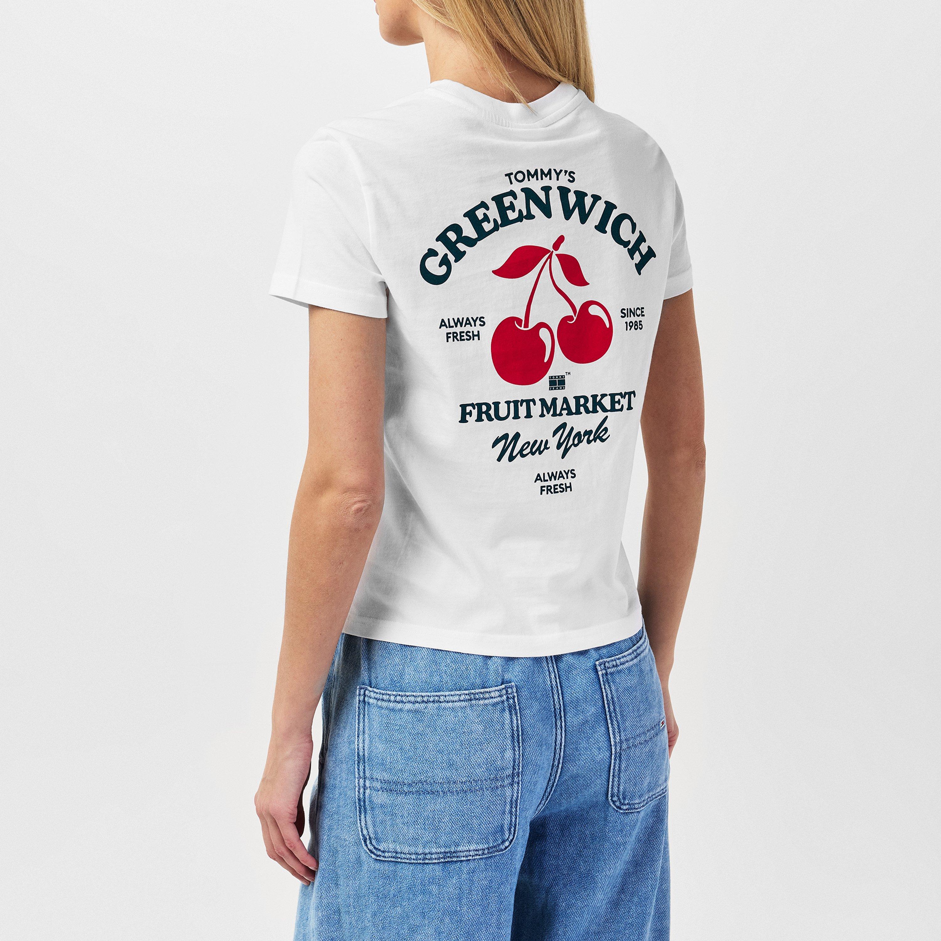 White - Tommy Jeans - Women's Cherry Oversized T-Shirt - 4