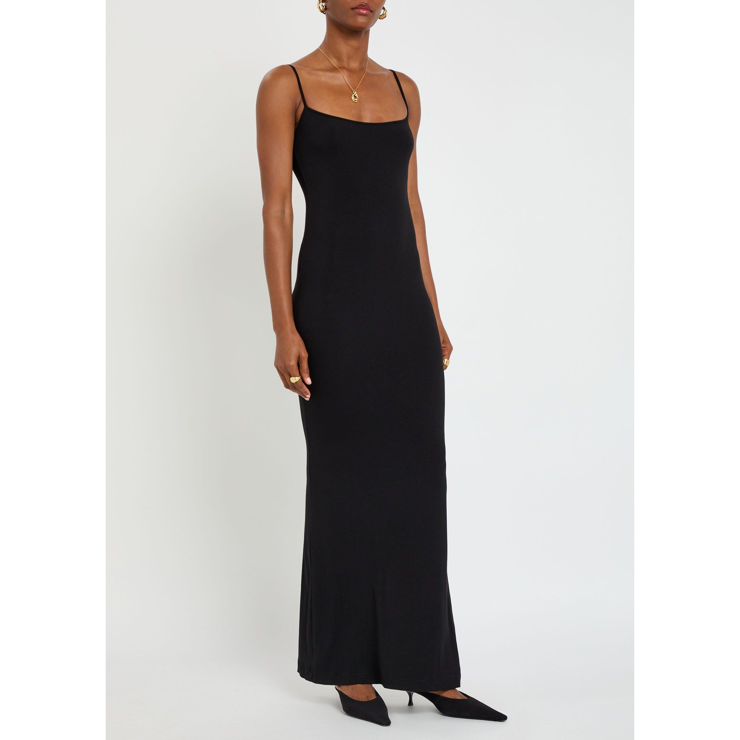 BLACK - SKIMS - S SOFT LOUNGE LONG SLIP DRESS - 2