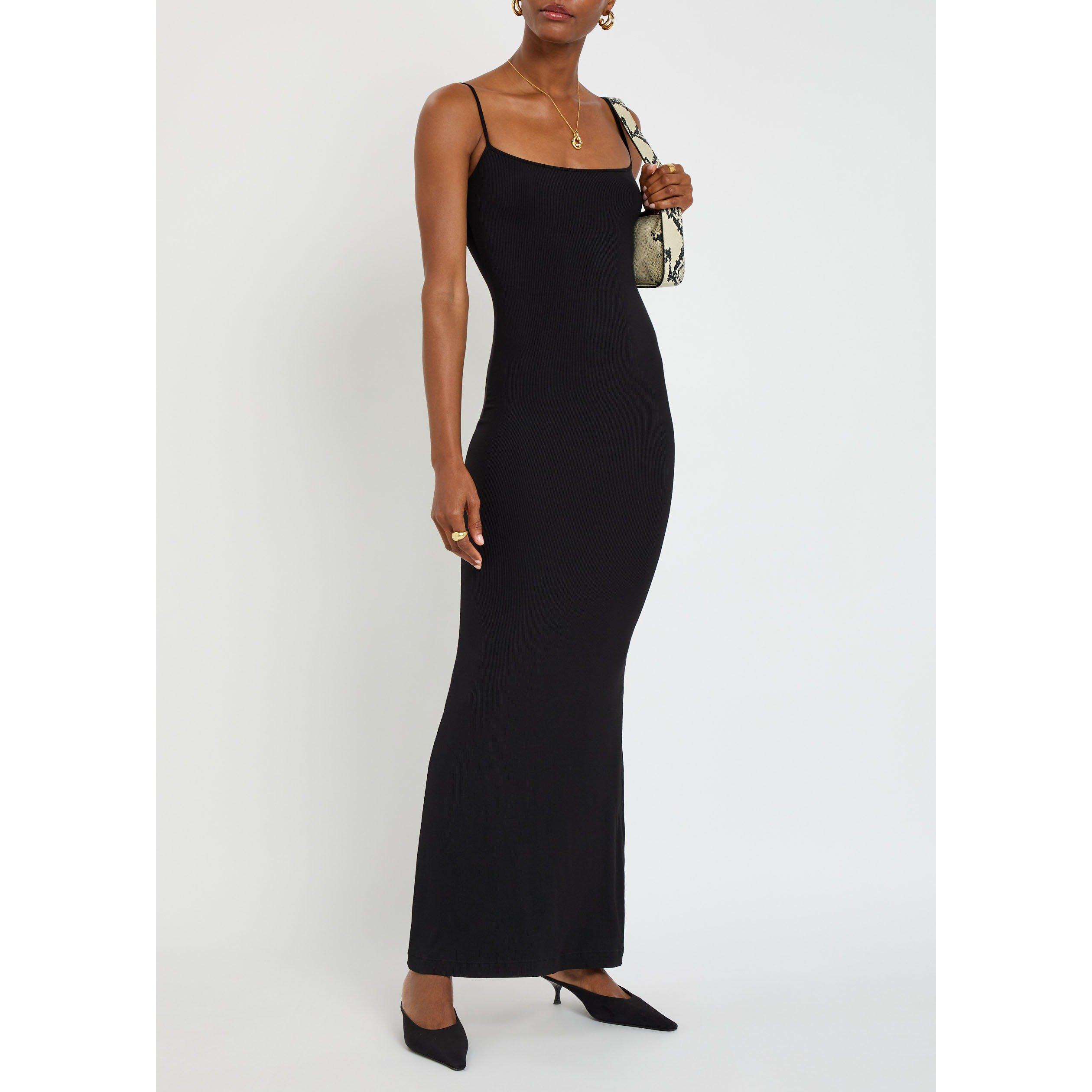 BLACK - SKIMS - S SOFT LOUNGE LONG SLIP DRESS - 5