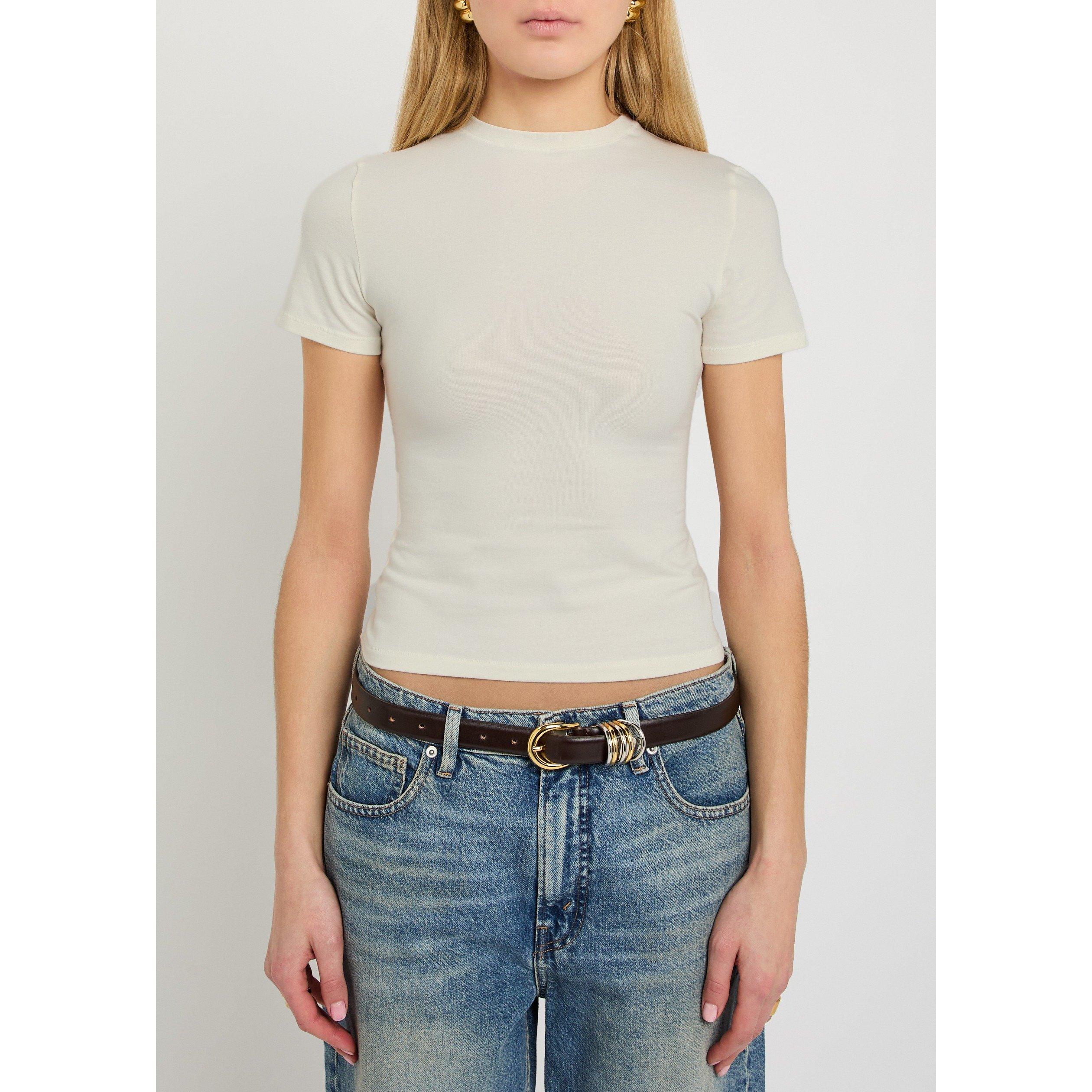 OFF WHITE - SKIMS - Women's Cotton Short-Sleeve Slim-Fit T-Shirt - 2