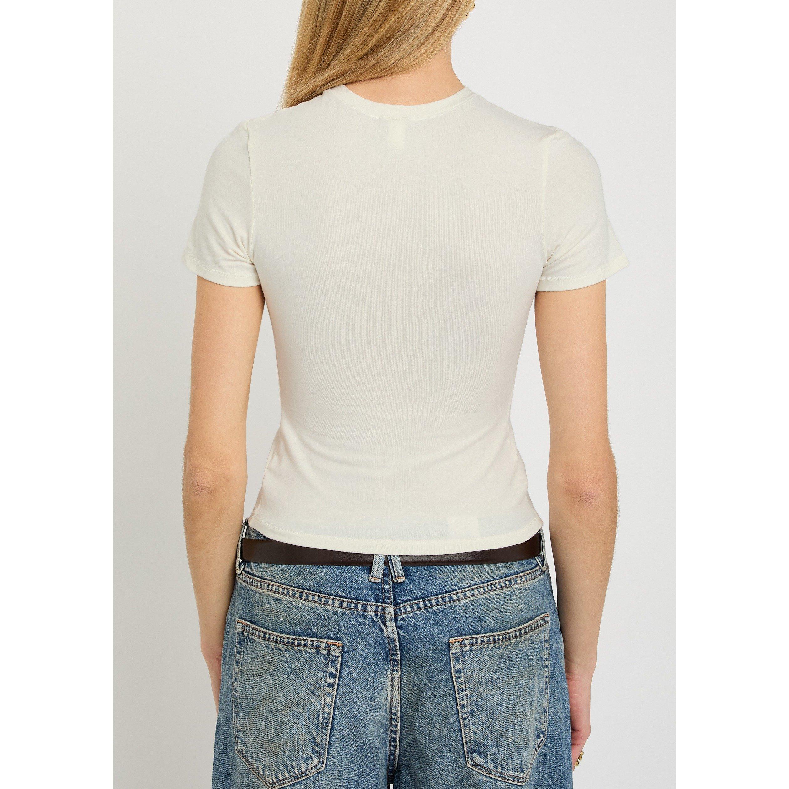 OFF WHITE - SKIMS - Women's Cotton Short-Sleeve Slim-Fit T-Shirt - 3