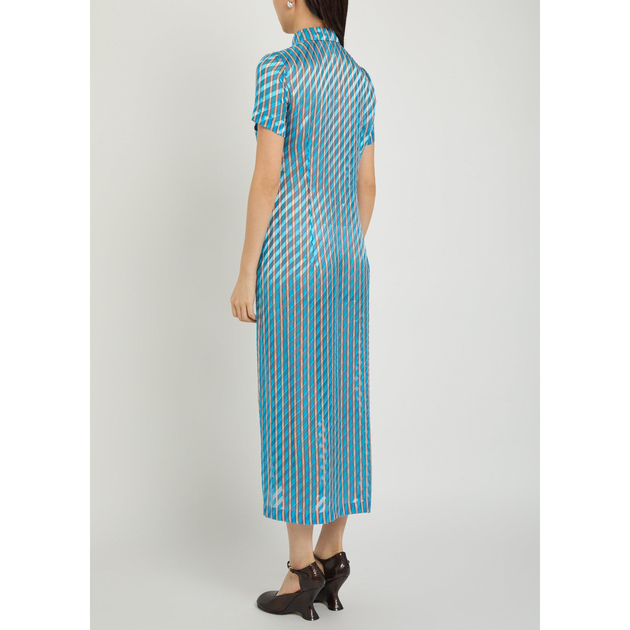 TURQUOISE - Dries Van Noten - Women's Doud Bis Striped Shirt Dress - 3
