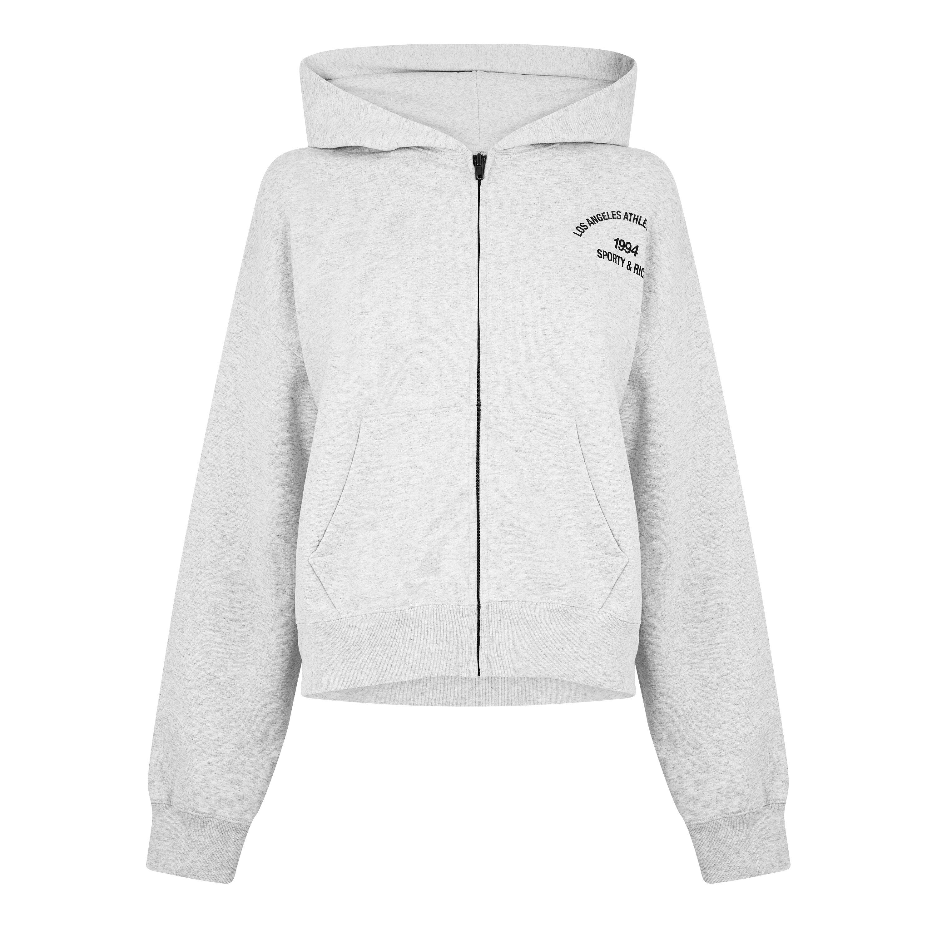 Heather Gray - Sporty and Rich - Zip Hoodie - 5