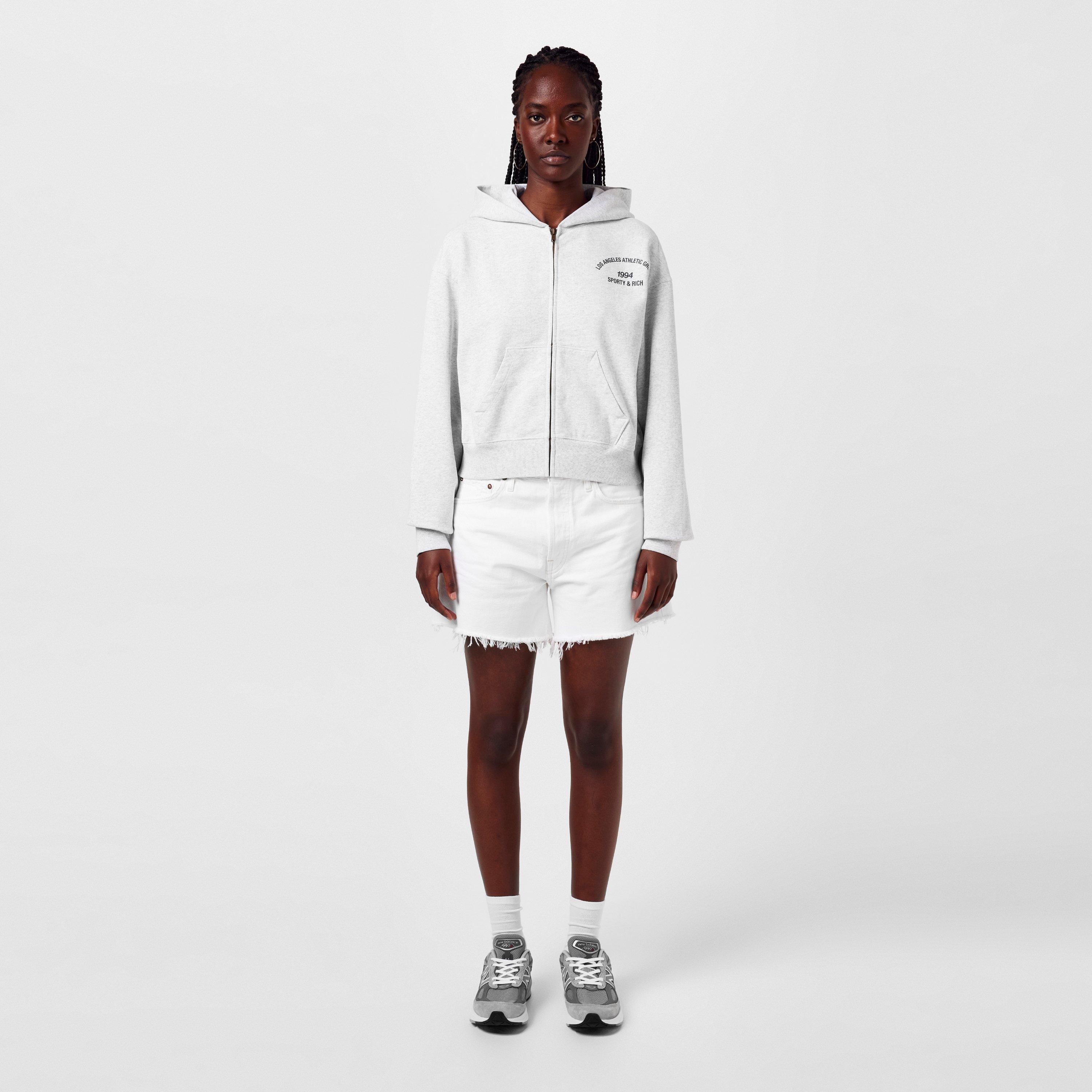 Heather Gray - Sporty and Rich - Zip Hoodie - 4