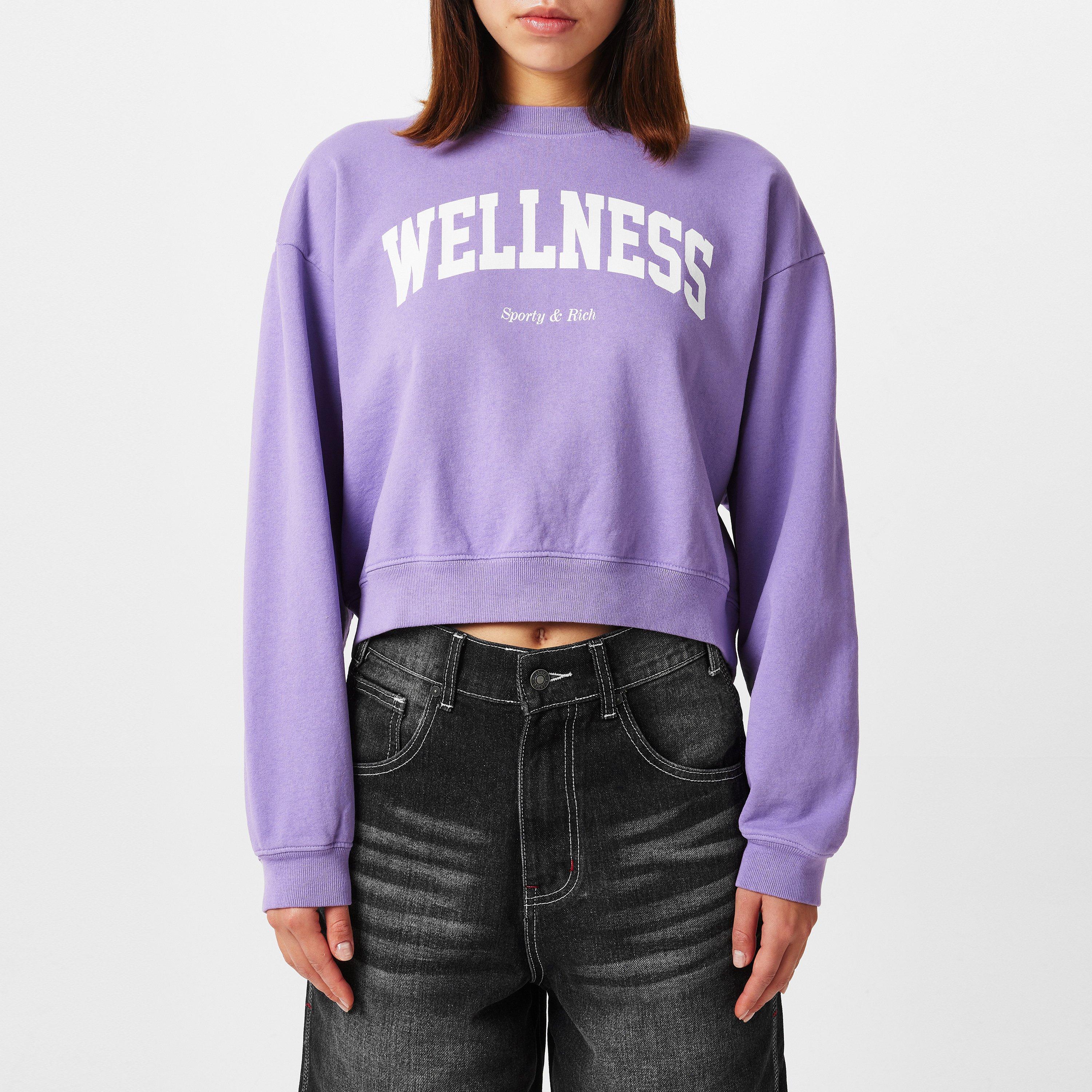 Violet - Sporty and Rich - Wellness Cropped Crewneck Sweatshirt - 1