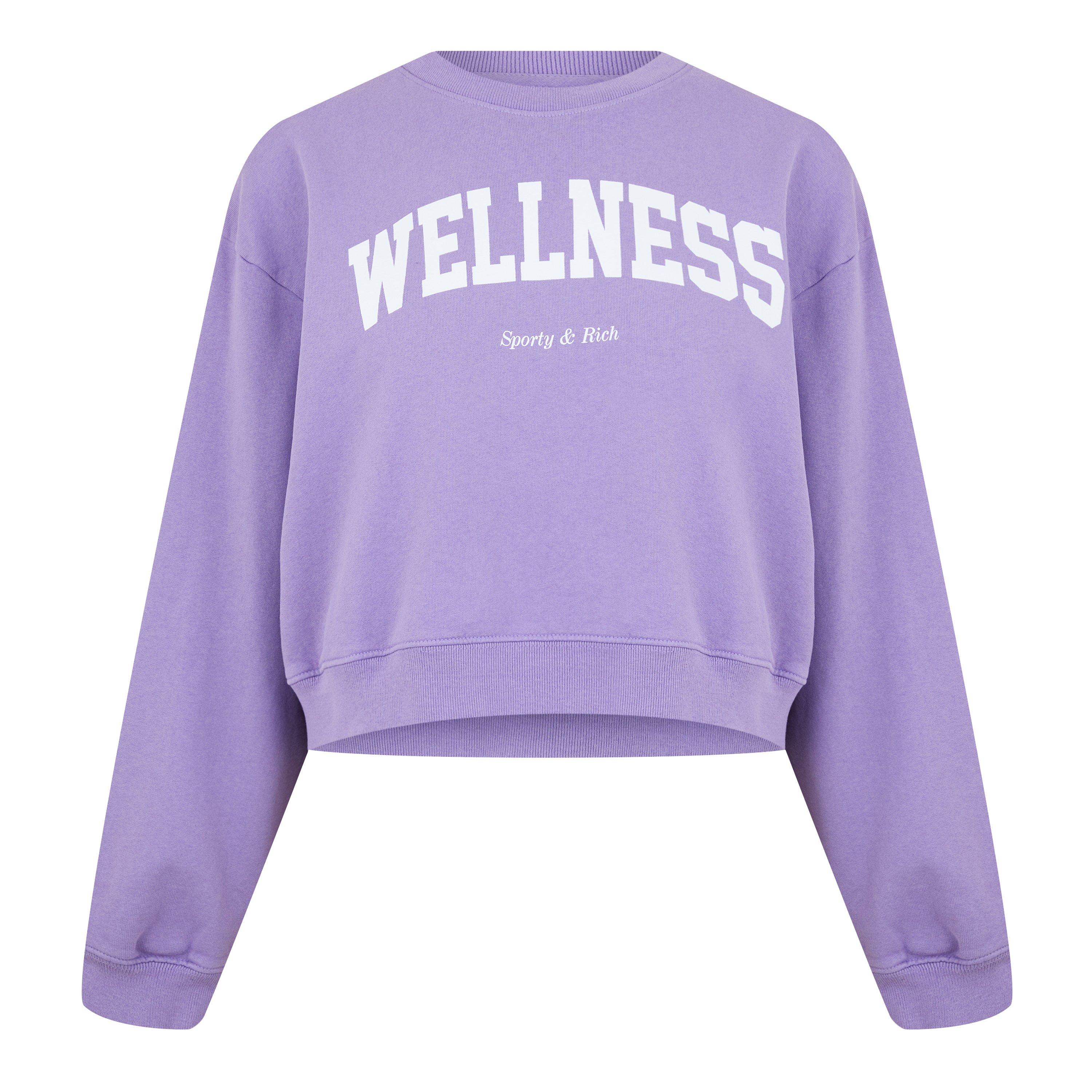 Violet - Sporty and Rich - Wellness Cropped Crewneck Sweatshirt - 5