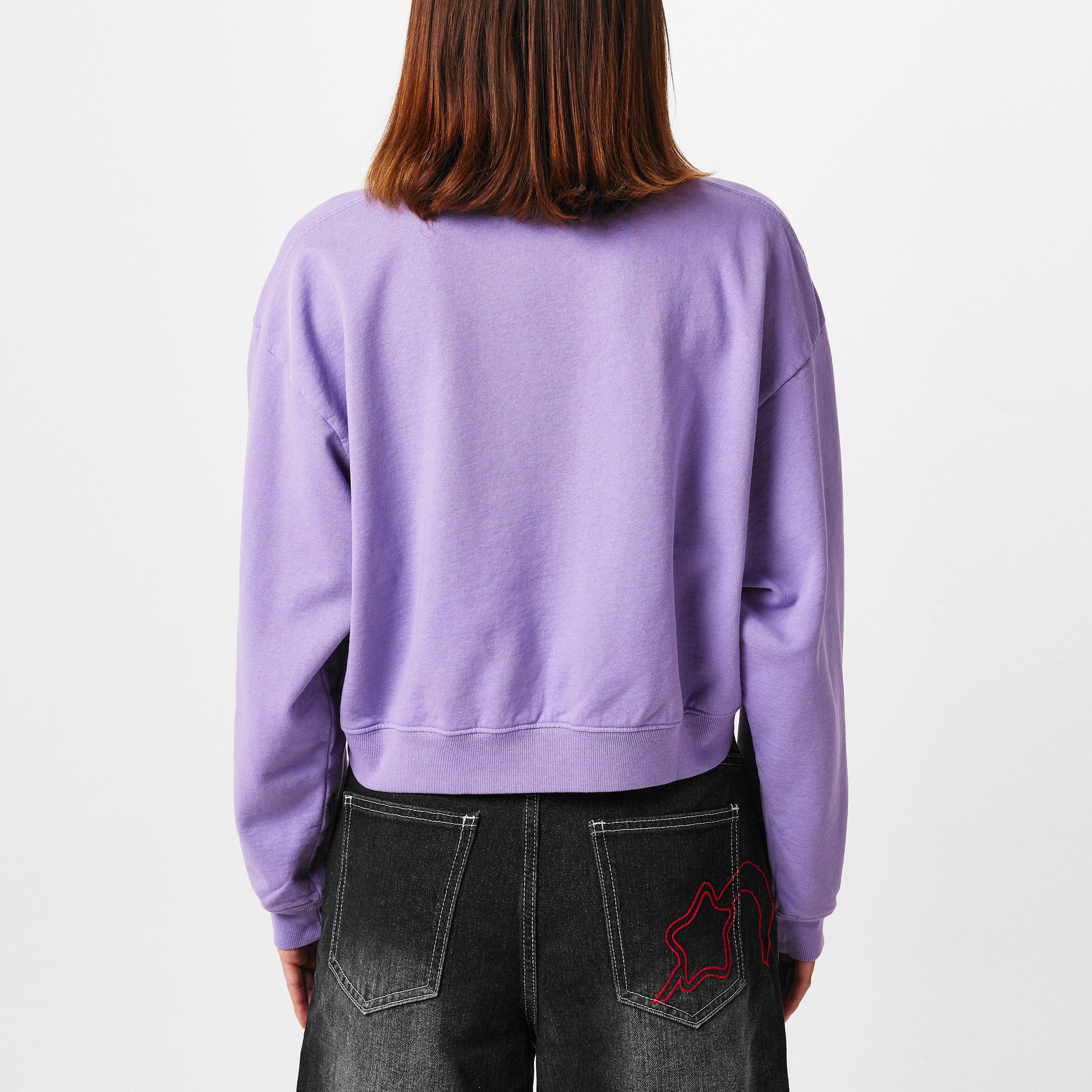 Violet - Sporty and Rich - Wellness Cropped Crewneck Sweatshirt - 3
