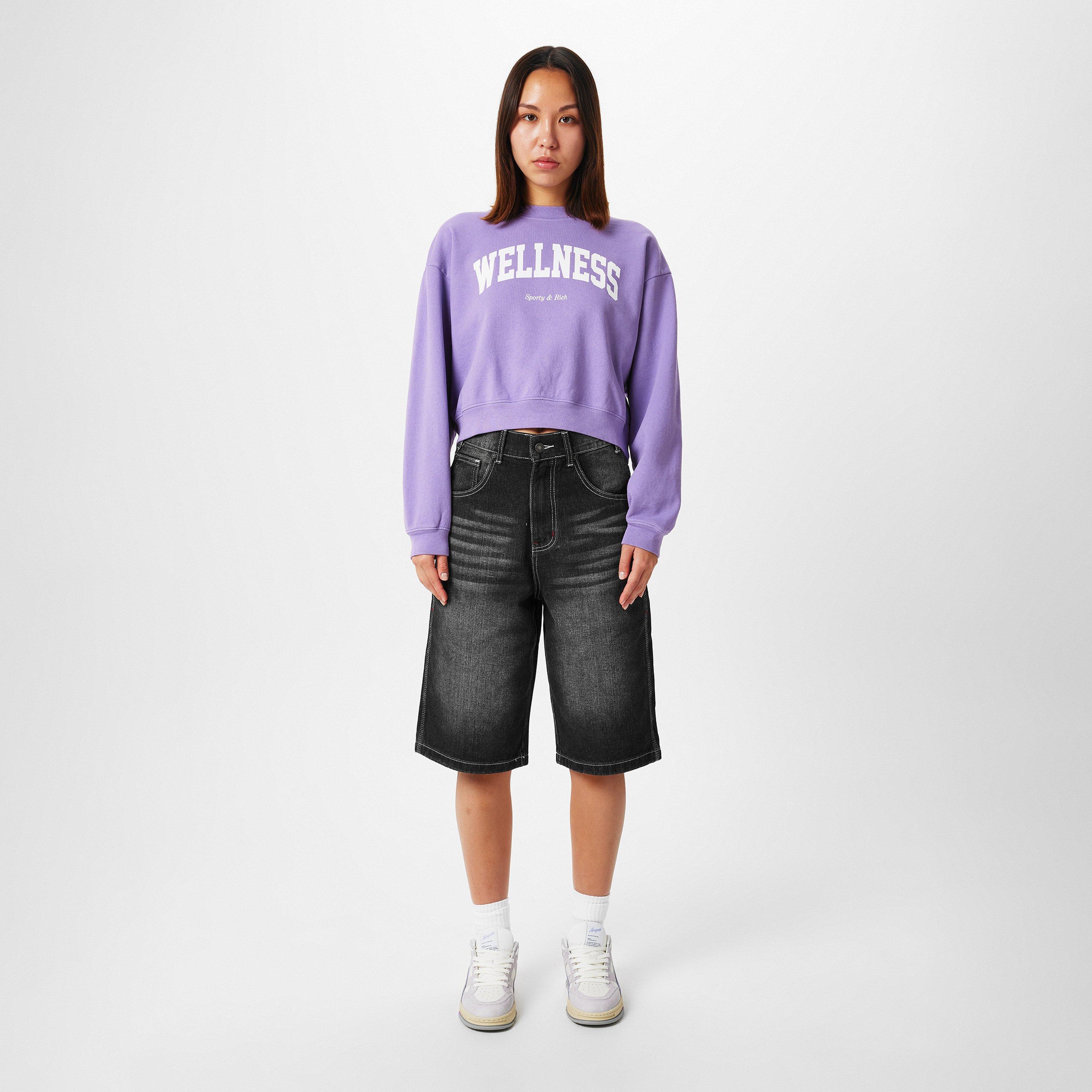 Violet - Sporty and Rich - Wellness Cropped Crewneck Sweatshirt - 4