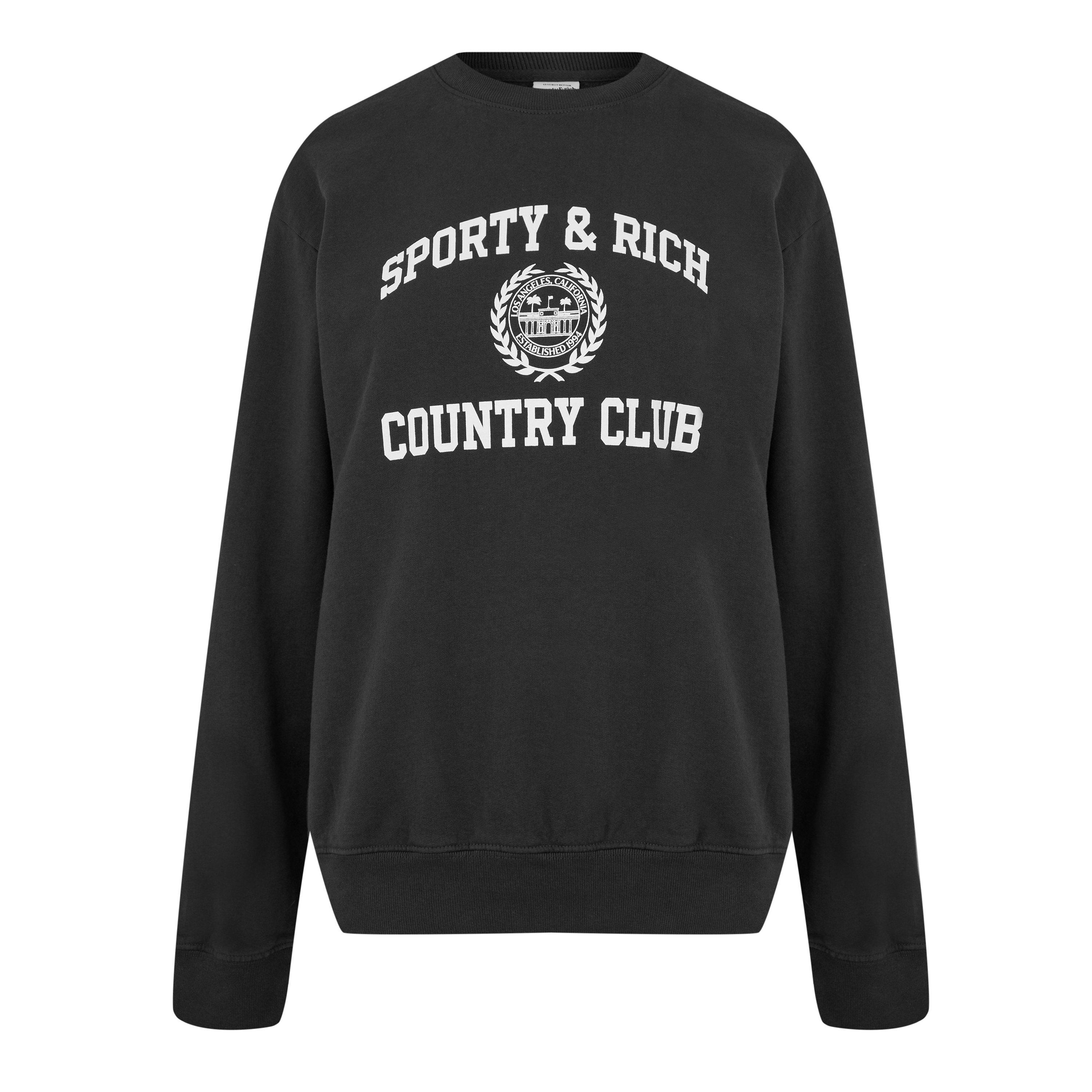 Faded Black - Sporty and Rich - Varsity Country Club Crest Sweatshirt - 5