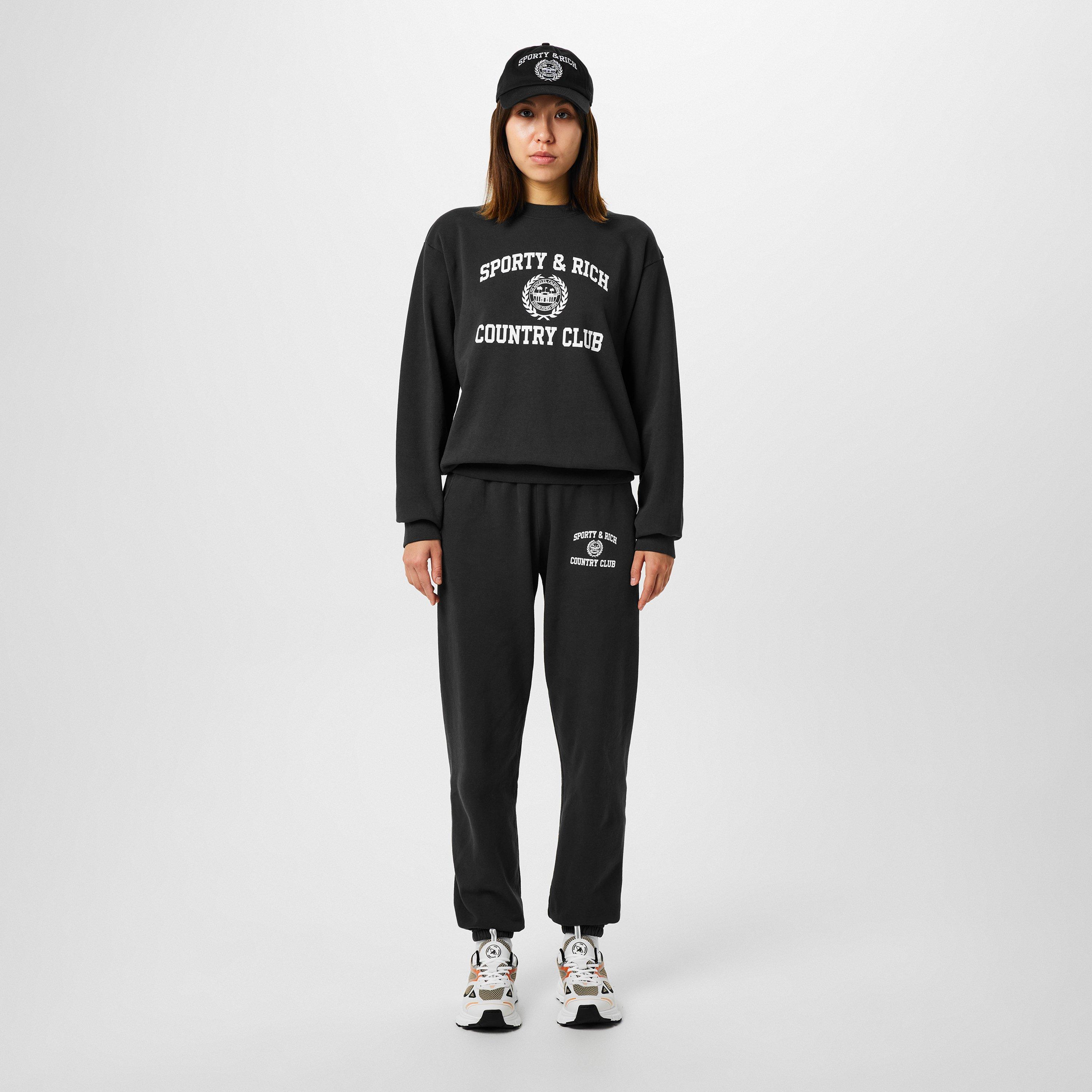 Faded Black - Sporty and Rich - Varsity Country Club Crest Sweatshirt - 4