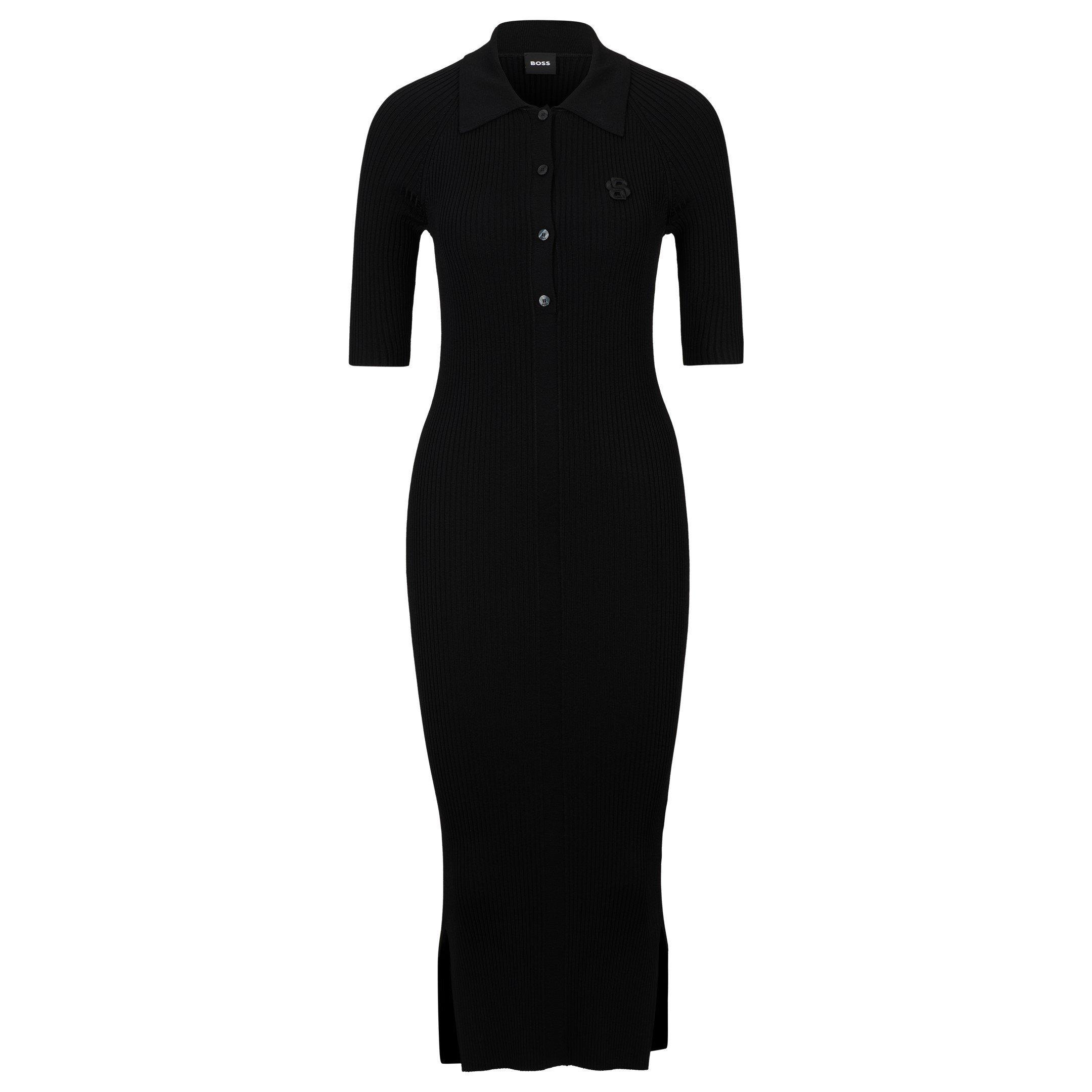 Black 001 - Boss - Women's Formica Versatile Button Placket Dress - 7